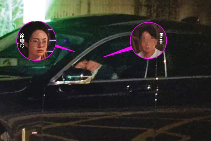徐瑋吟與男友分別之前,在車內忍不住親吻了一下才告別。
