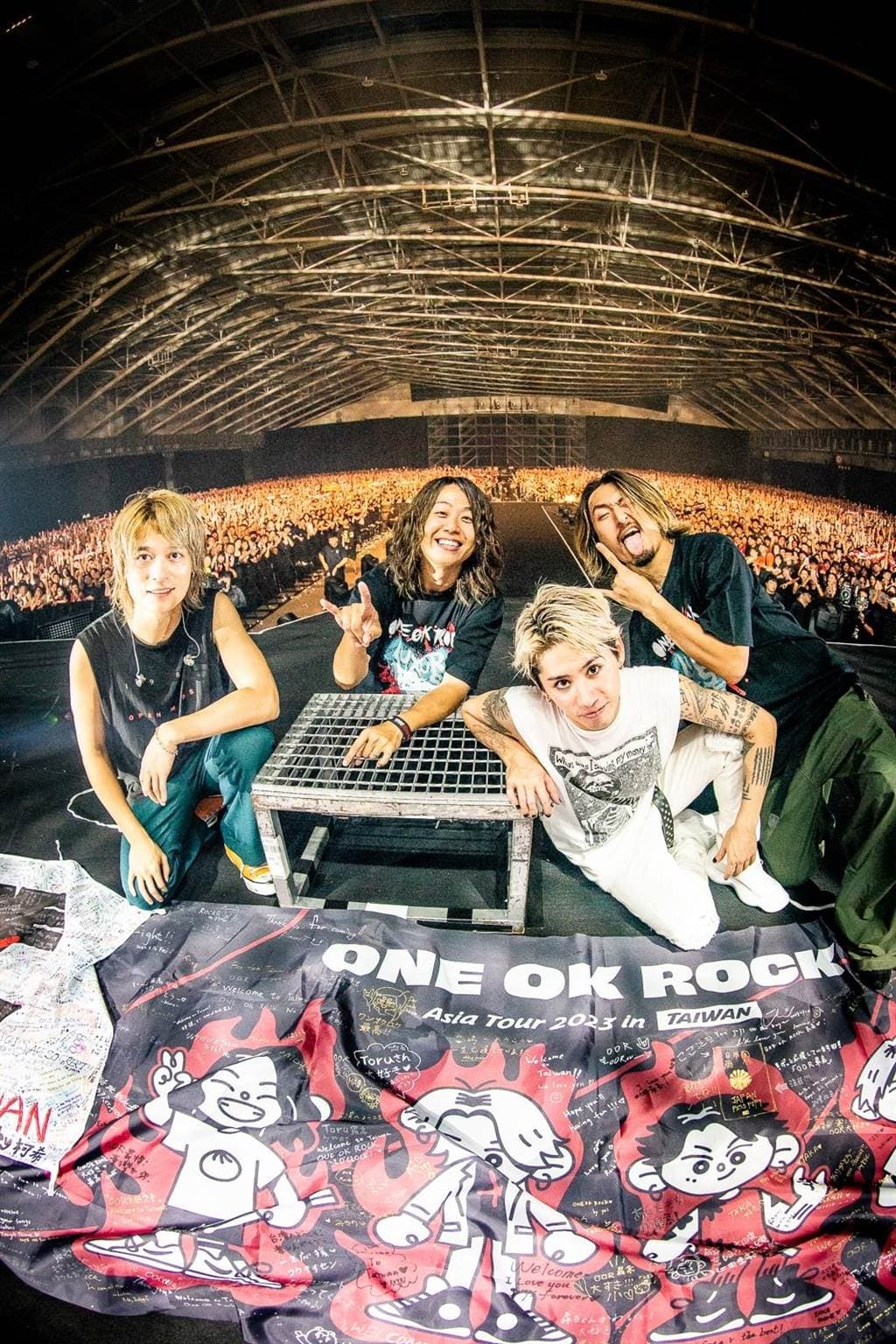 ONE OK ROCK去年在南港展覽館舉辦兩場完售演唱會,與台粉共創難忘回憶。 (Rui Hashimoto、雅慕斯娛樂、必應創造 B'in Live提供)