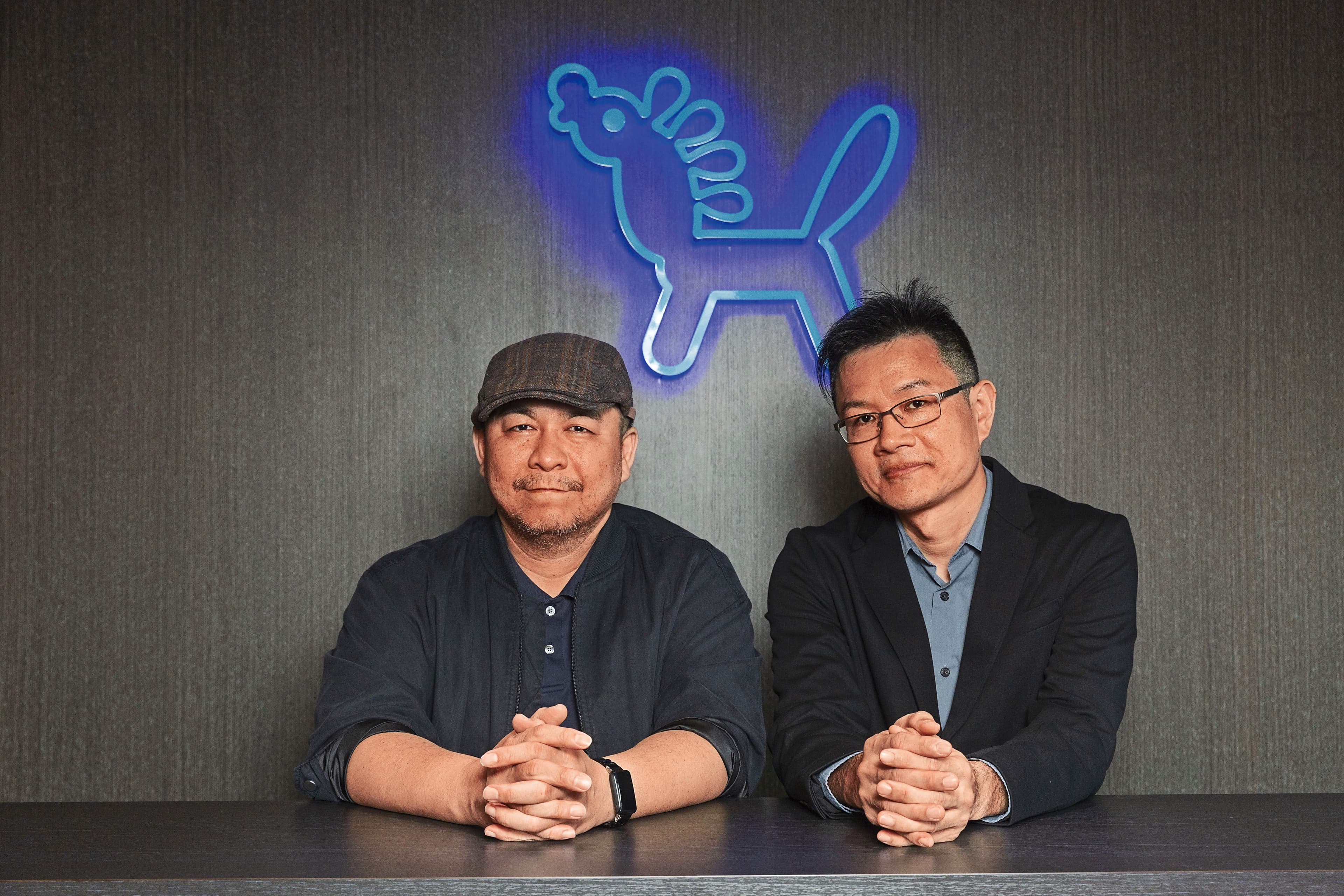 姚孟超(左)與蘇俊旭(右)帶領動畫團隊製作《樹人大冒險》。