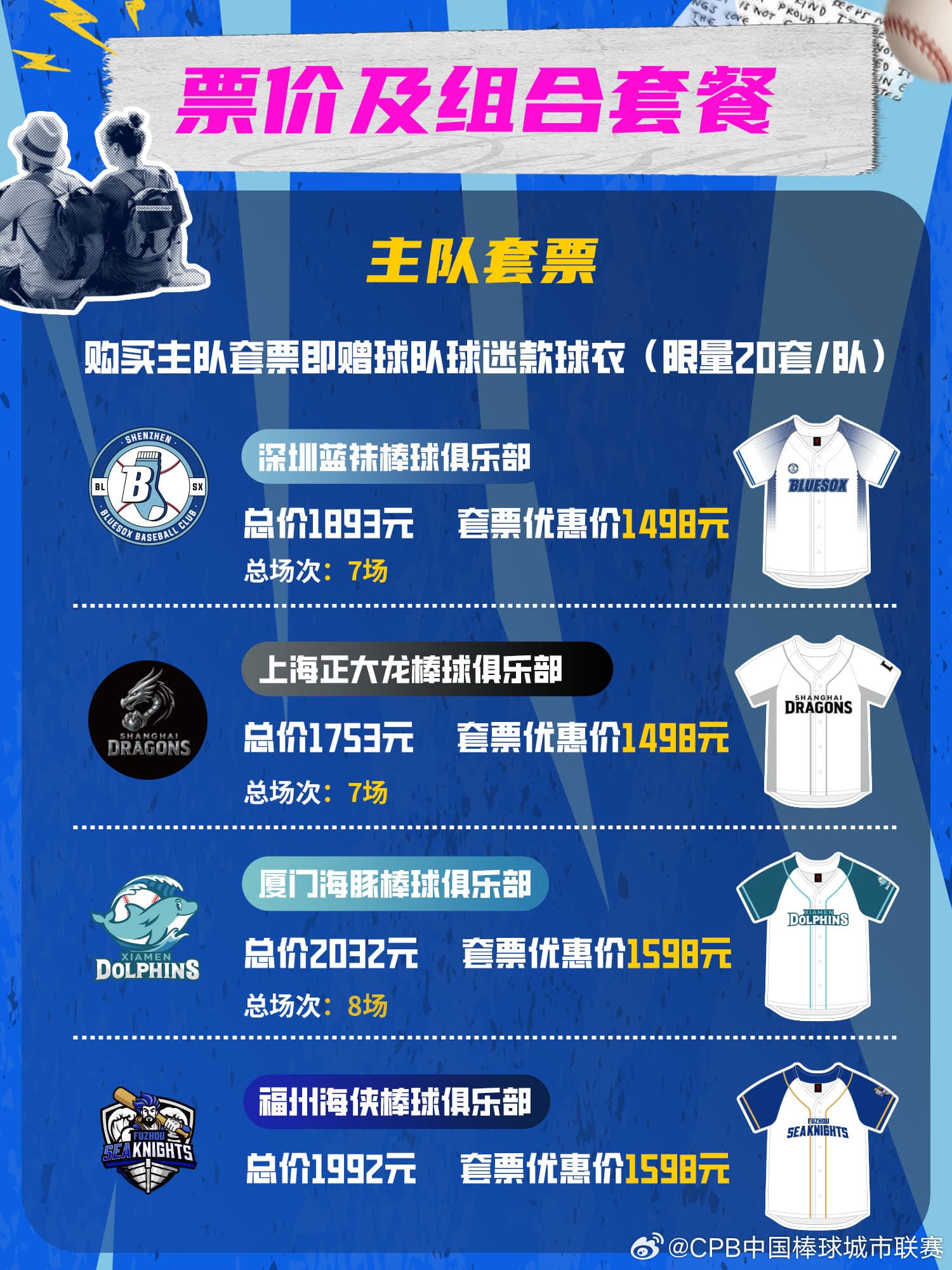 中國CPB聯賽套票將近7,000元。(翻攝中國CPB微博)