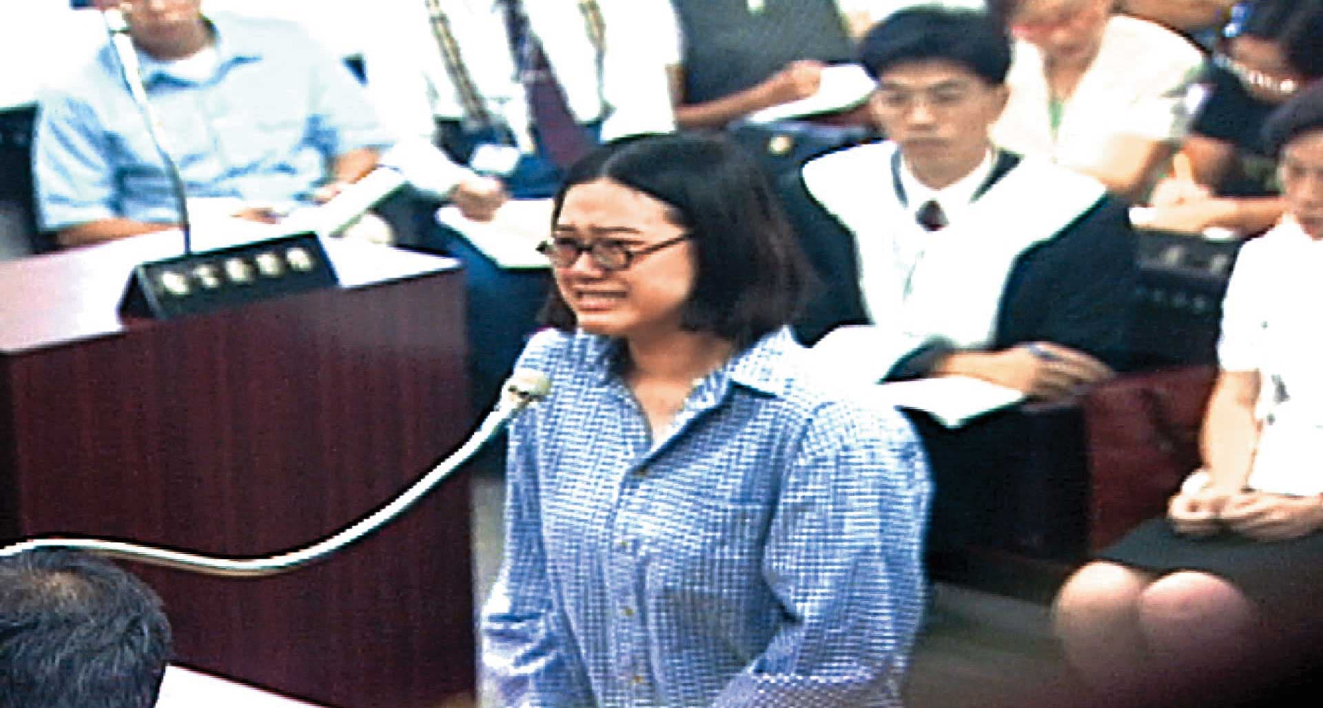 洪曉慧出庭時痛哭,對於一時衝動殺死閨密表示後悔。(東森新聞提供)