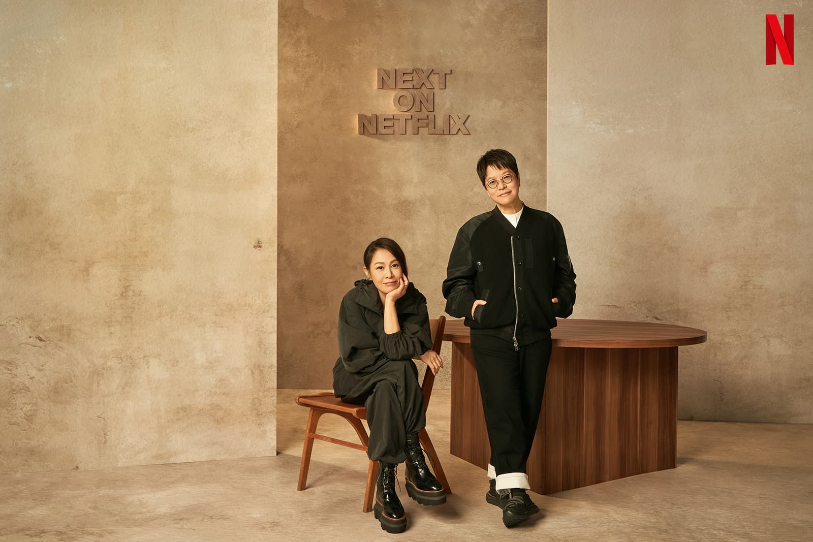 Netflix華語內容發布會，由左而右為《忘了我記得》編導劉若英、製作人李耀華。（Netflix提供）