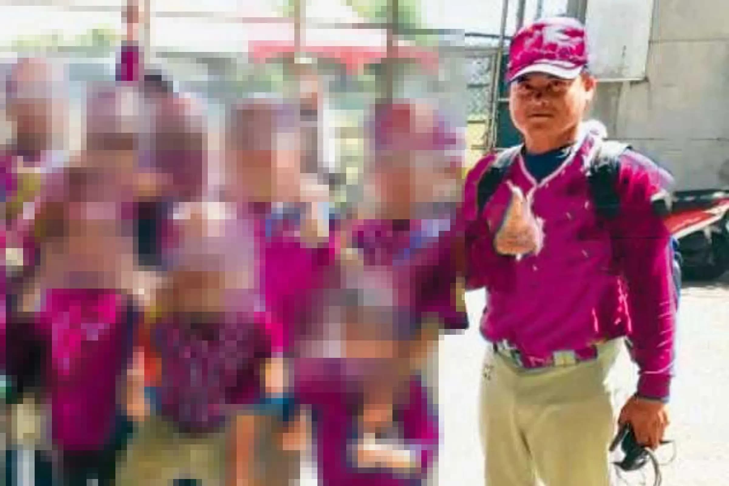 松志彬涉嫌性侵猥褻53名學童,累積罪名已上百條。(翻攝畫面,為保護當事人,圖經變色後製處理)