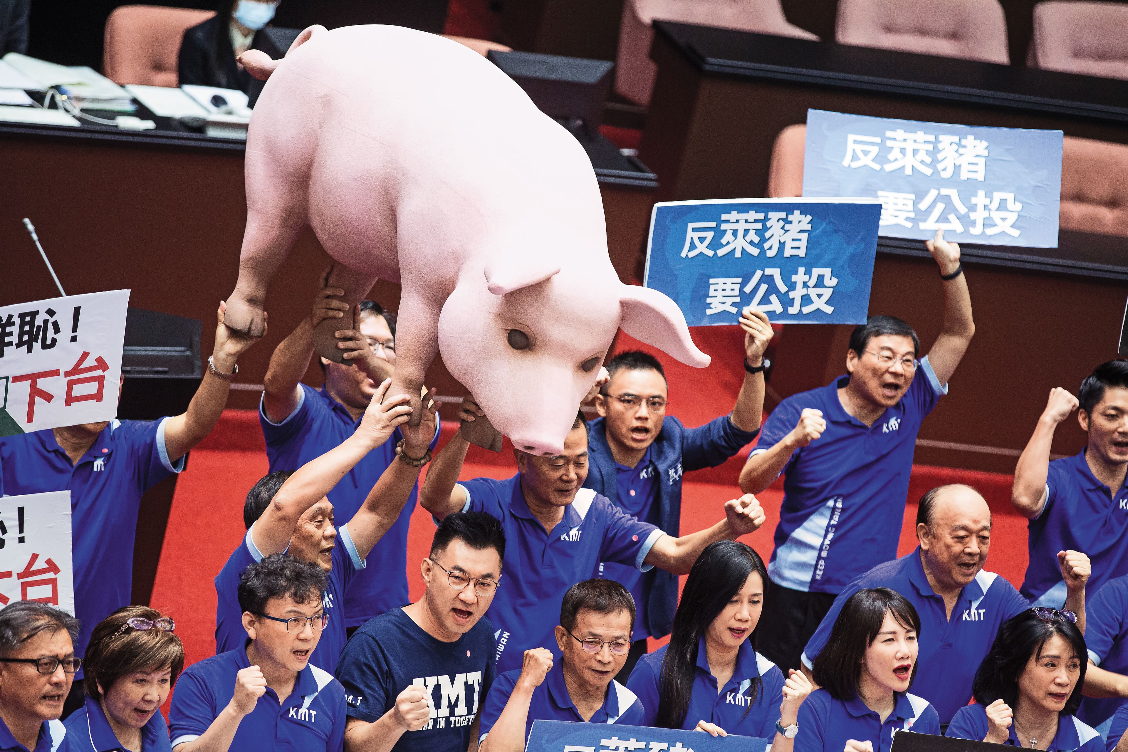 美豬、美牛等美國農產品進口問題,一直是朝野攻防的重點。