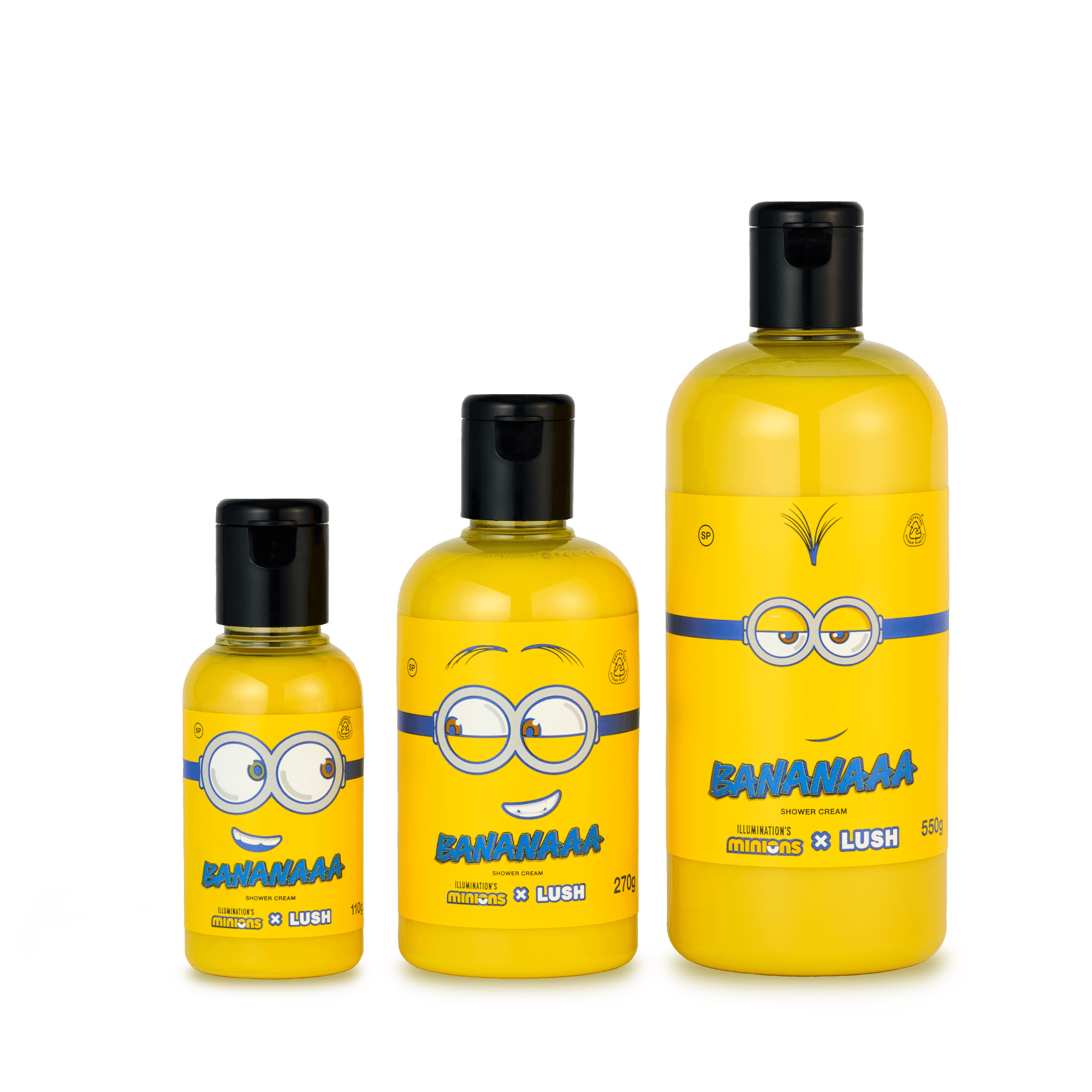 Minions x LUSH BANANAAA沐浴乳。NT$550 / 100g、NT$1,100 / 250g、NT$1,500 / 500g(嵐舒提供)