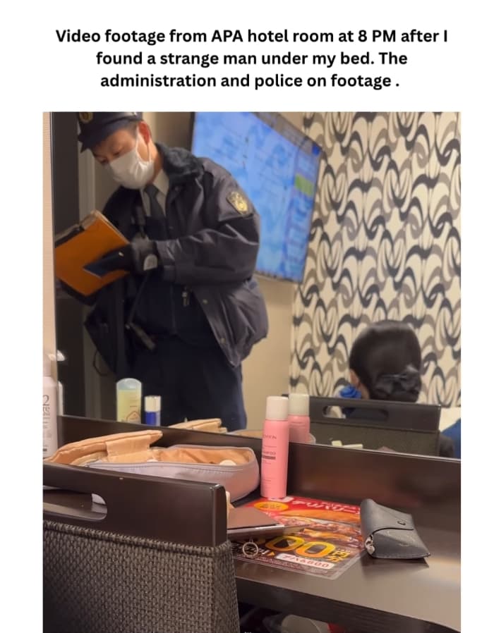 娜塔莉公開警方當天到APA房內調查的畫面。（翻攝自Instagram @natalisi_taksisi）