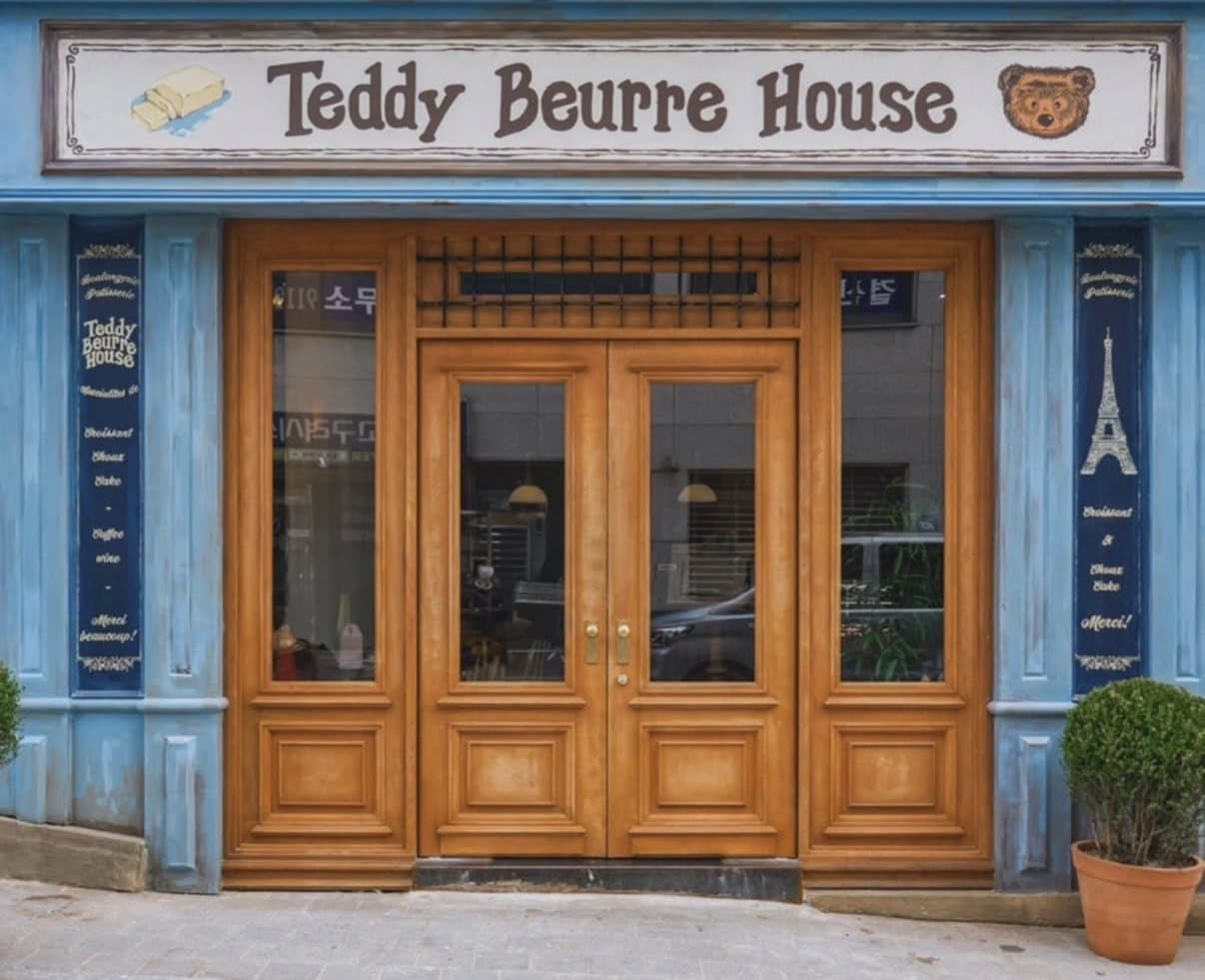 Teddy Beurre House首爾店以可愛泰迪熊為品牌主視覺,希望帶給人溫暖的感覺。(台北晶華酒店提供)