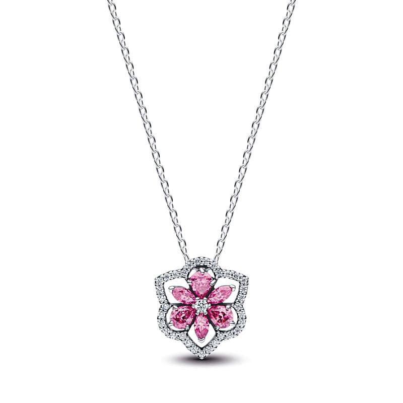 璀璨雙層浮游花項鍊 NT$4,280。(PANDORA提供)