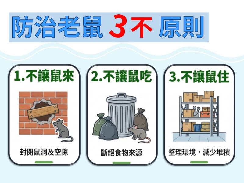 環境部說明如何防治老鼠。(環境部提供)