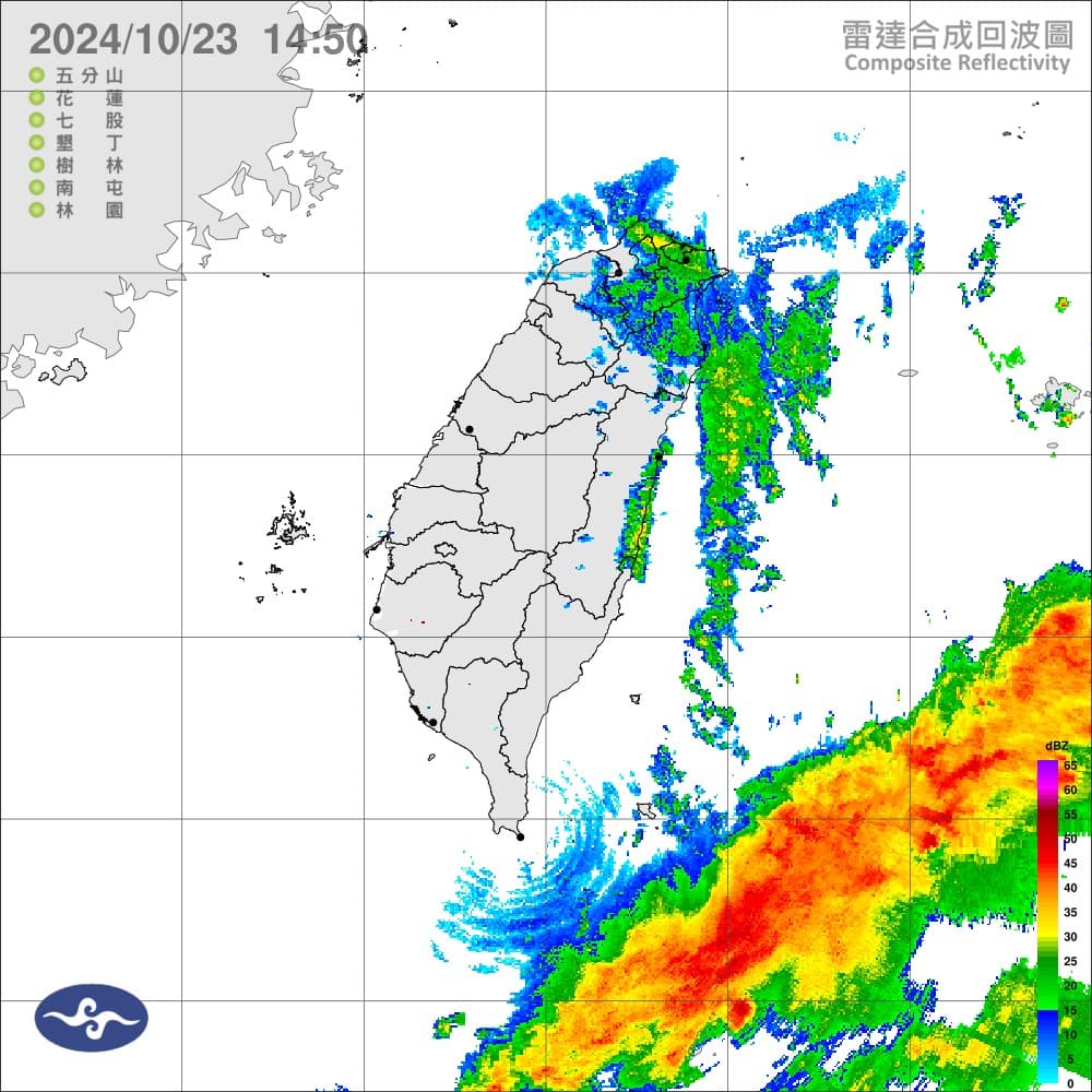 東北季風影響,今晚至明日宜蘭縣山區有局部豪雨或大豪雨。(中央氣象署提供)