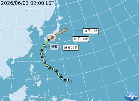 中央氣象署說明颱風動向。(翻攝自中央氣象署官網)
