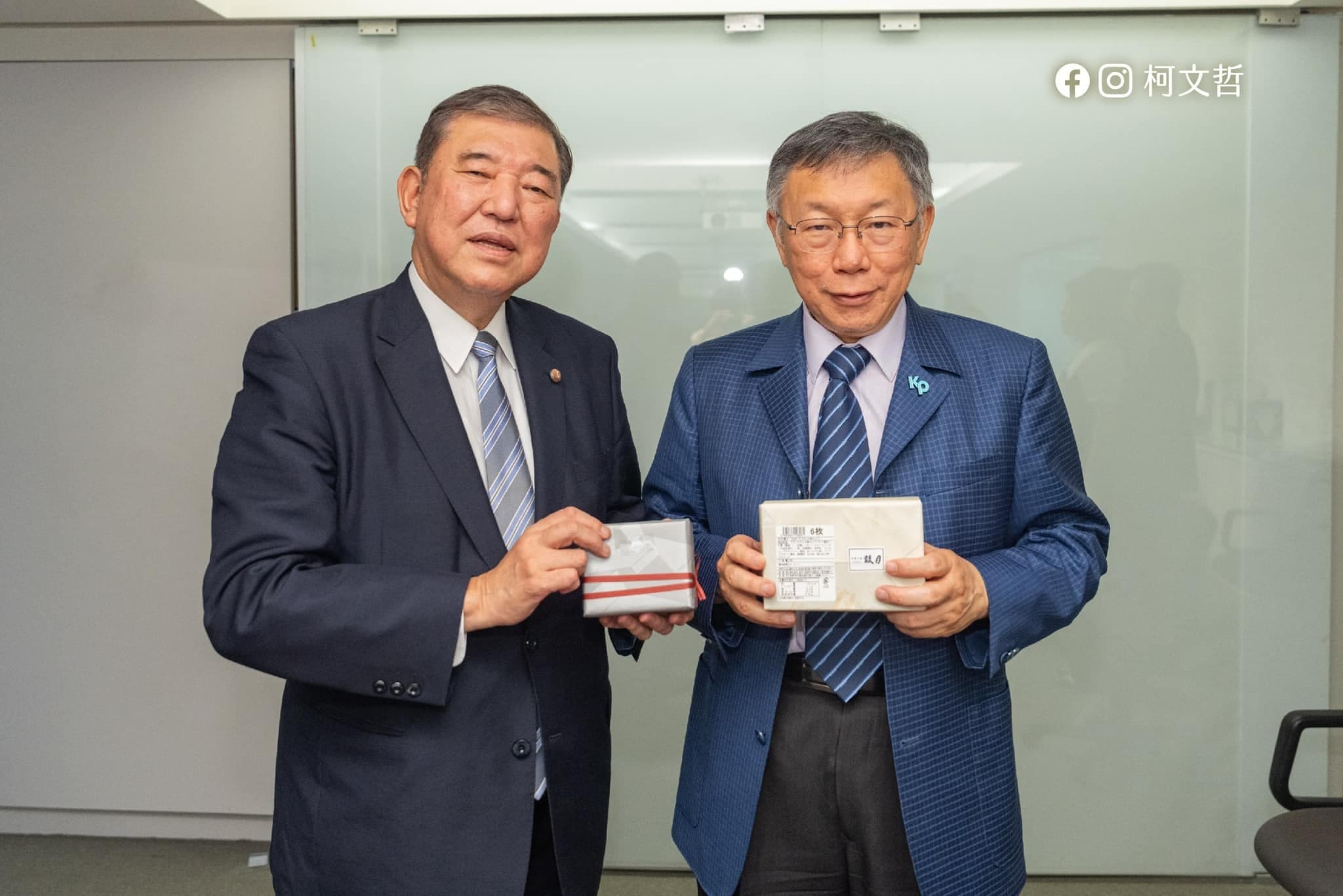石破茂近日訪台,拜會民眾黨主席柯文哲。(翻自柯文哲臉書)