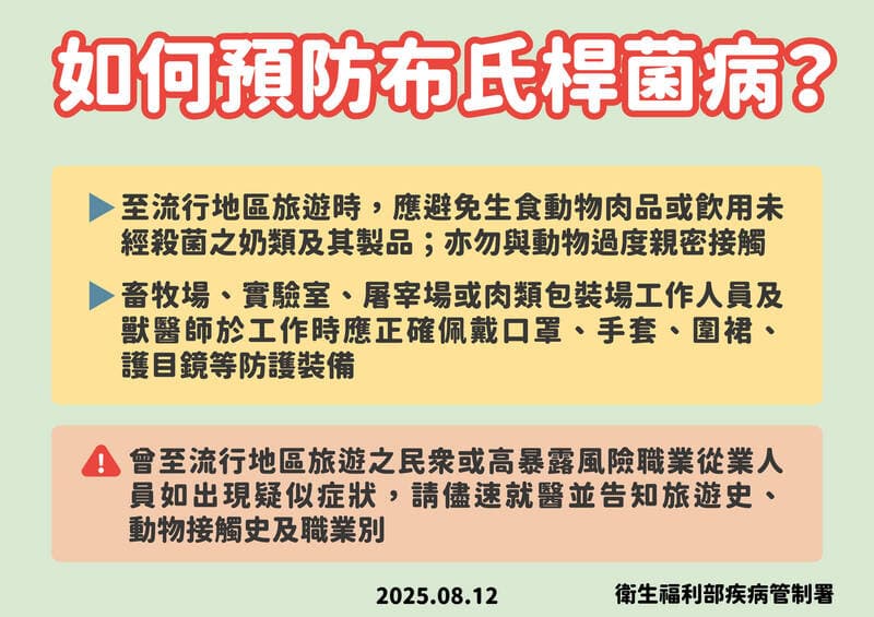 疾管署提供預防布氏桿菌病的方法。(疾管署提供)