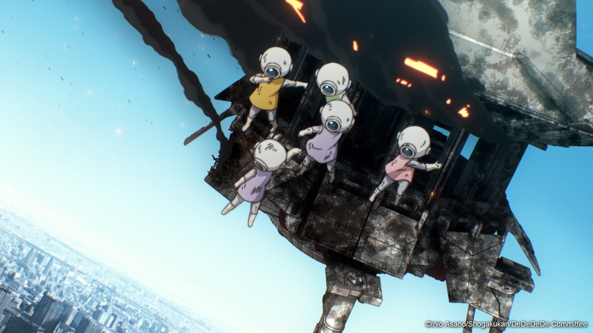 《DDDD惡魔的破壞》前章描述東京上空出現巨大航空母艦，還有不明生物「侵略者」影響了人類的正常生活。（双喜電影提供）