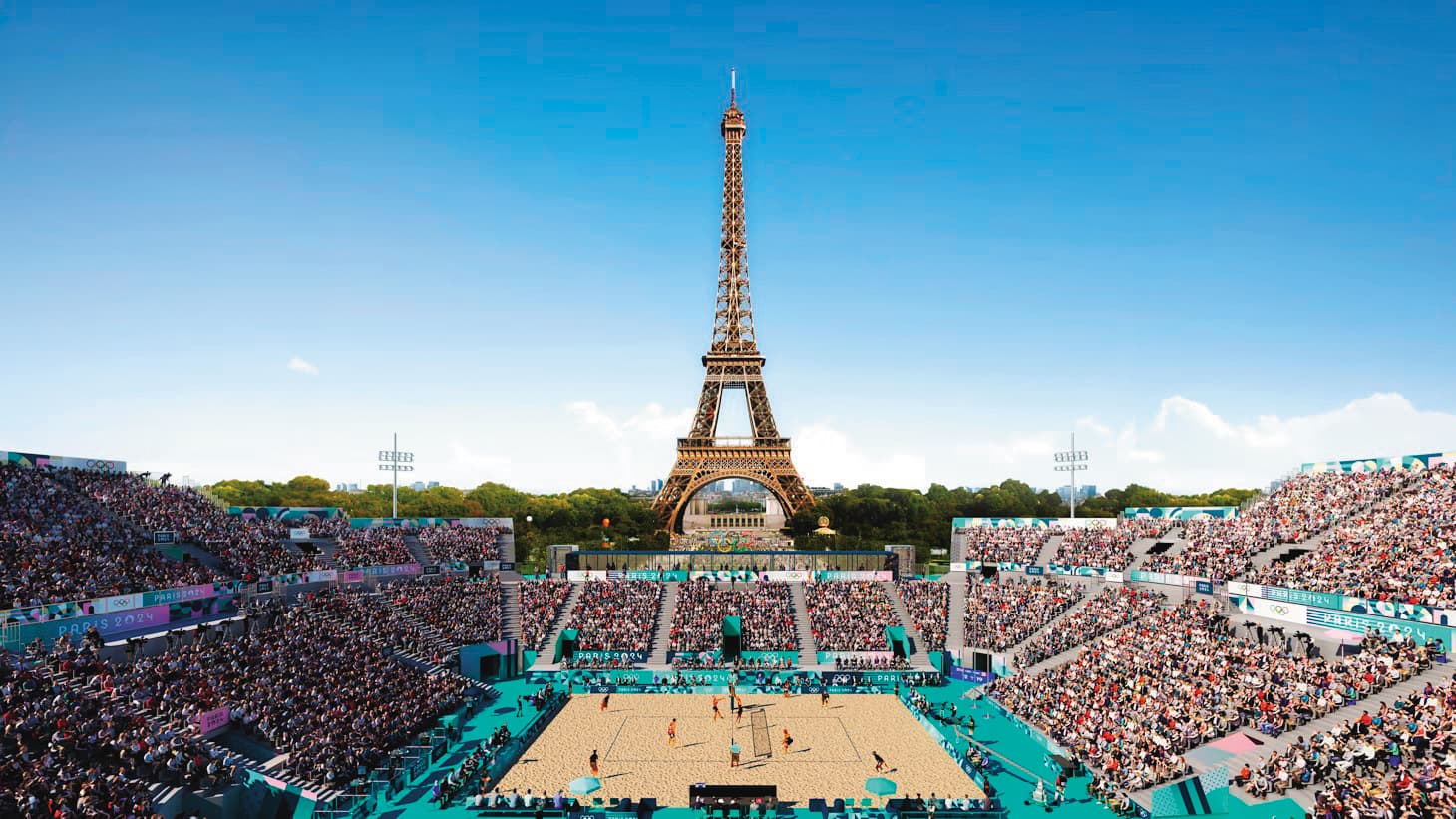 戰神廣場，巴黎鐵塔下拚沙排。（翻攝PARiS 2024官網）
