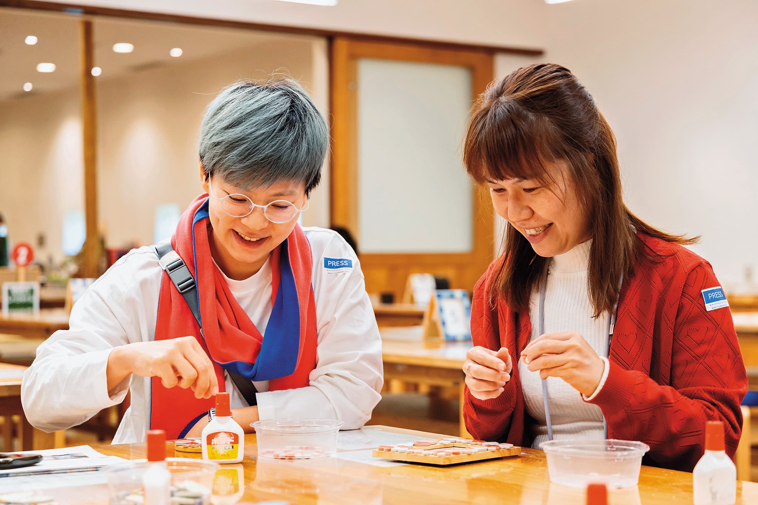 來到博物館前,可以事先預約參加馬賽克磁磚體驗工坊。