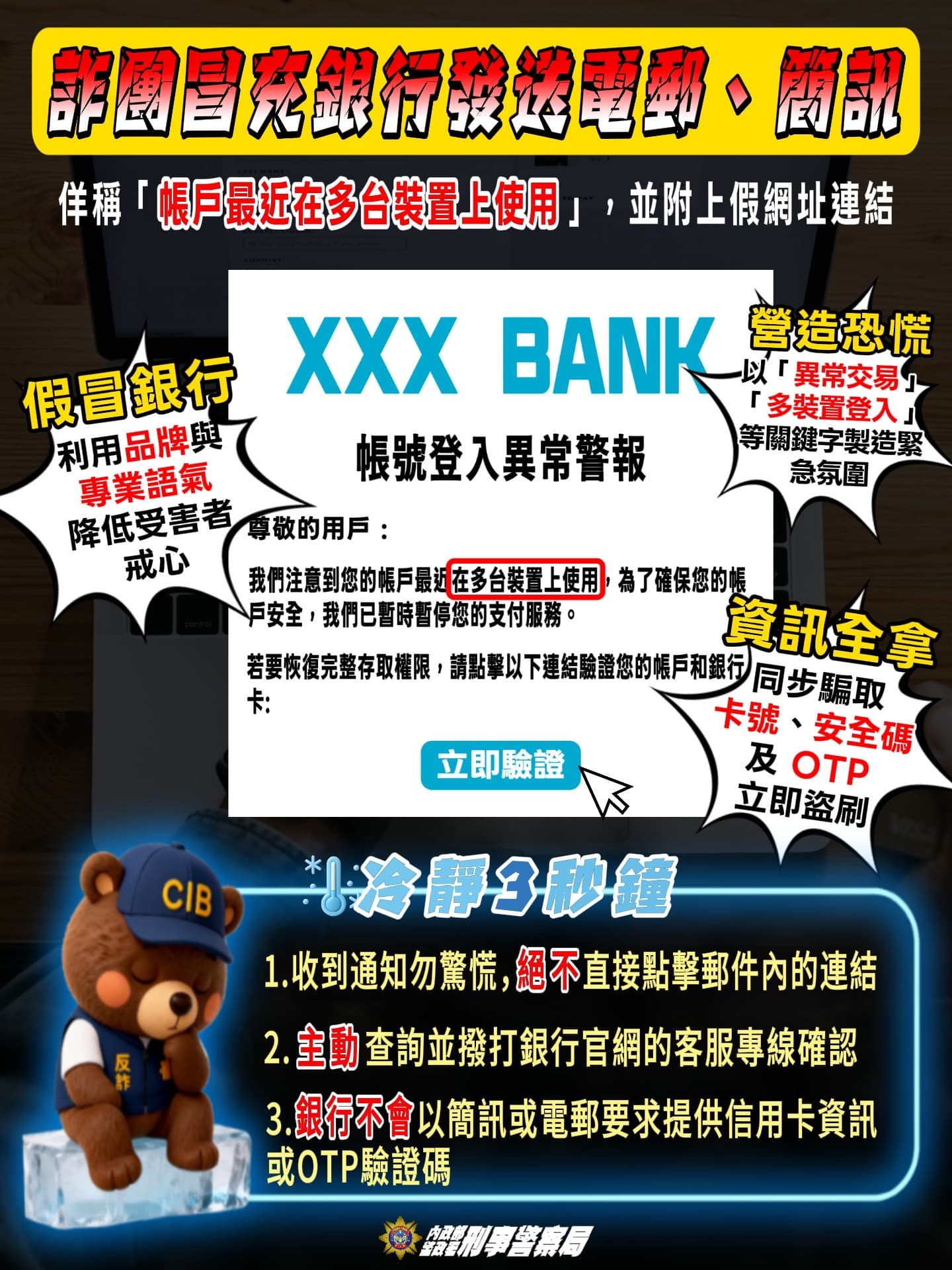 警方製作的宣導圖。(刑事局提供)