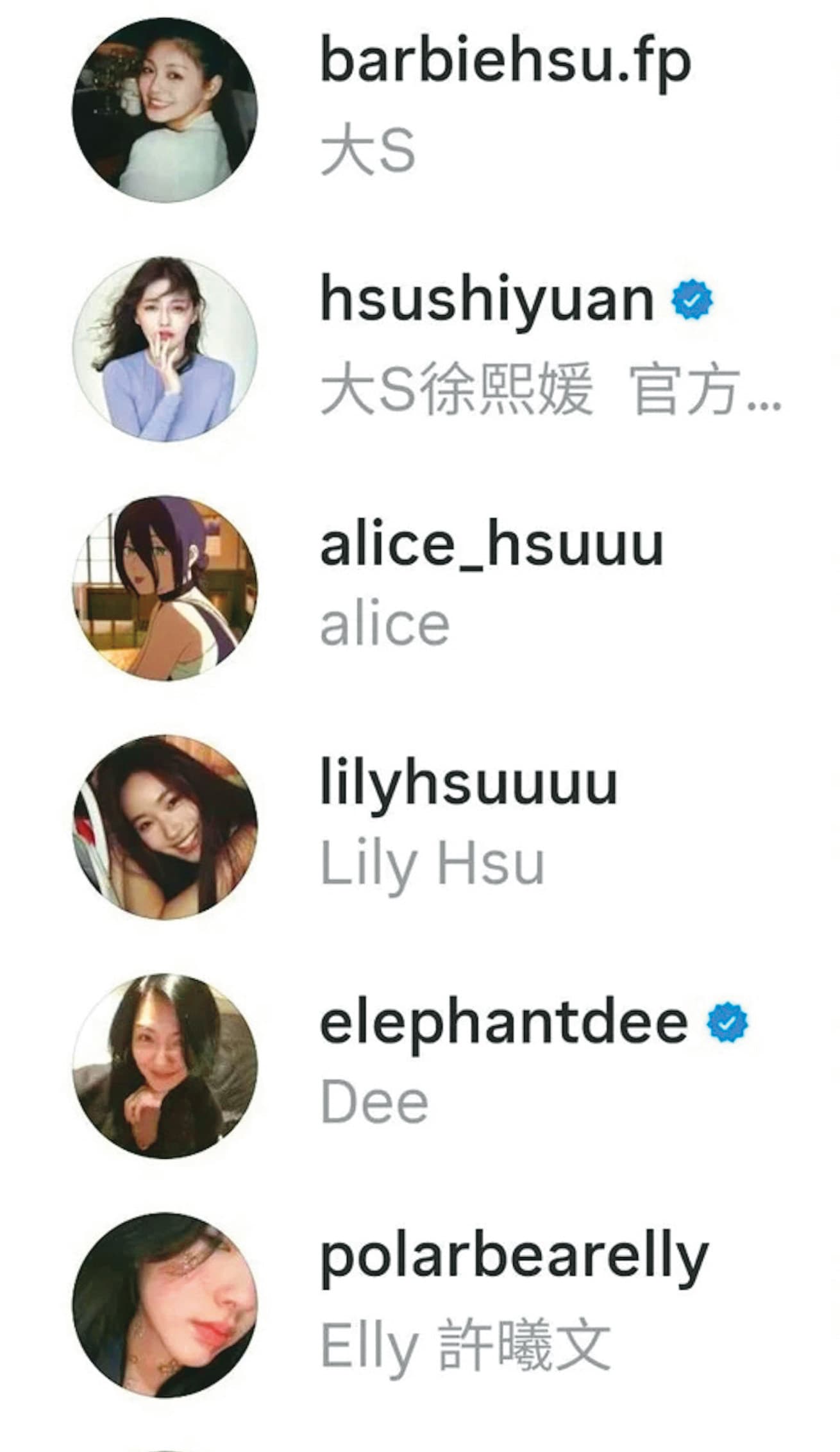 玥兒被發現IG只有追蹤徐家親友,沒有後媽馬筱梅。(翻攝自玥兒IG)