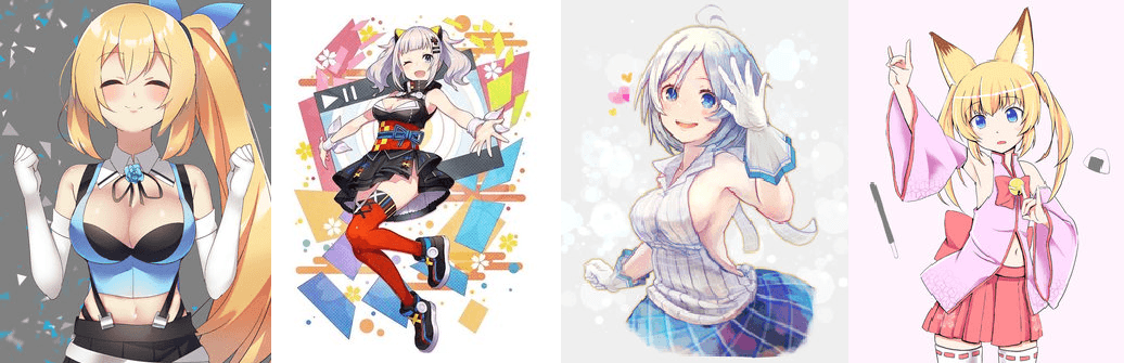 同樣在網路上享有高人氣的 Vtuber :Mirai Akari 、輝夜月、電腦少女 Siro 、Nekomasu 。