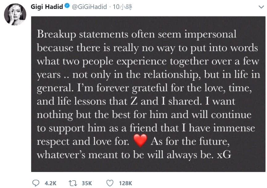 (翻攝Gigi Hadid Twitter)