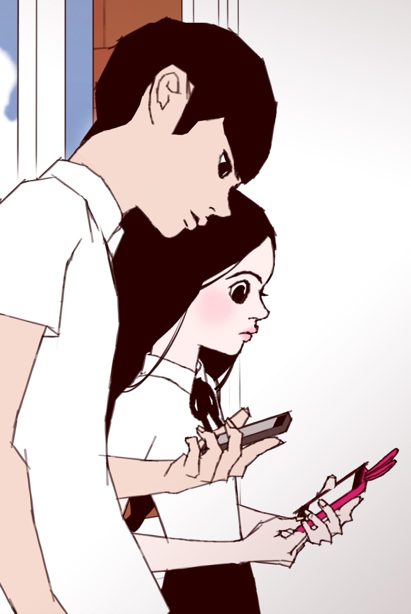 《喜歡的話請響鈴》以現代智慧型手機為題材,是韓國當紅人氣網路漫畫。(翻攝自Daum網站)