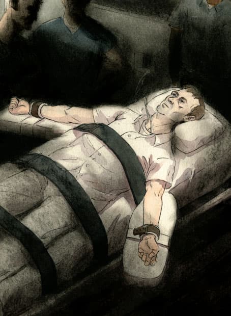 《死亡》中的〈殘忍且不尋常〉探討美國注射死刑的歷史及爭議。(截自雜誌)