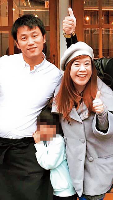 寶靈(右)與日籍丈夫長谷波(左)結婚多年,育有1女,經常出遊曬恩愛。(翻攝元氣茶房臉書)