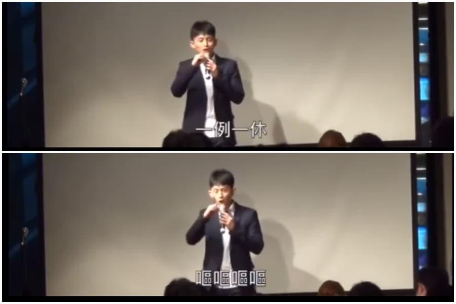 博恩曾諷刺總統「喜歡舔財團的懶趴」, 還模仿口交動作引發爭議。(翻攝網路)