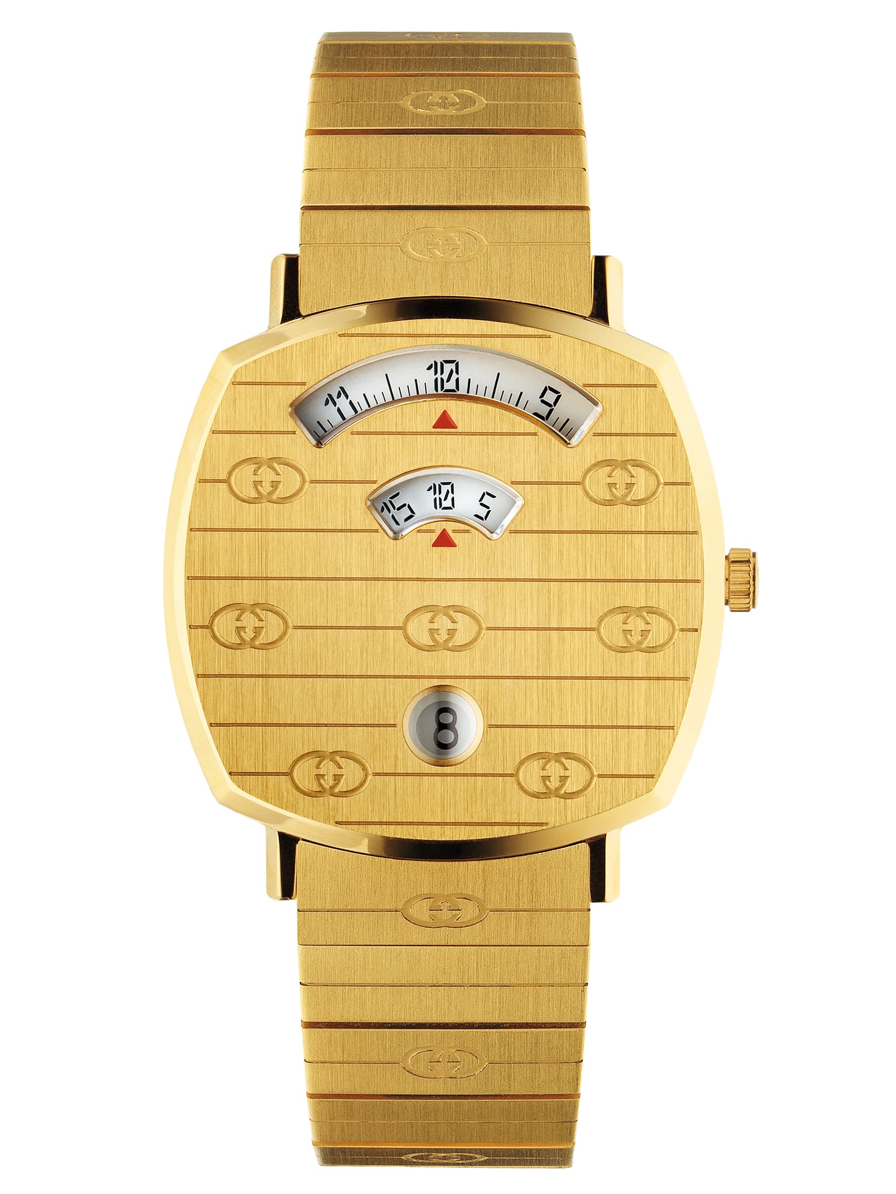 GUCCI金色Grip腕錶,NT$56,000(GUCCI提供)