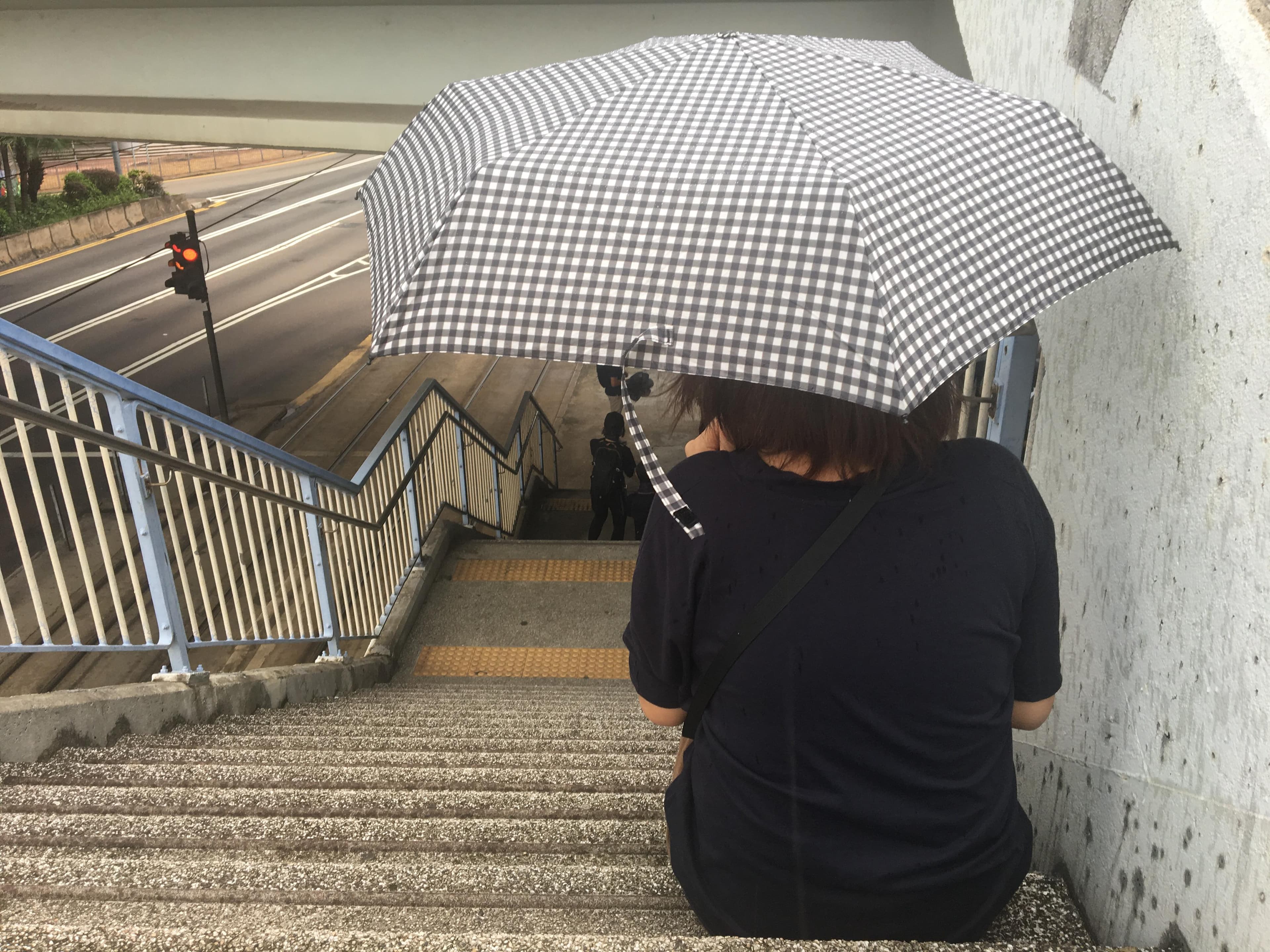 Amy Chan說:「我對抗爭結果是悲觀的,但即使悲觀,我們一定要站出來。政府想嚇我們,讓我們今天不出來,但我們是不會被嚇到的。」(攝影:韋薔)