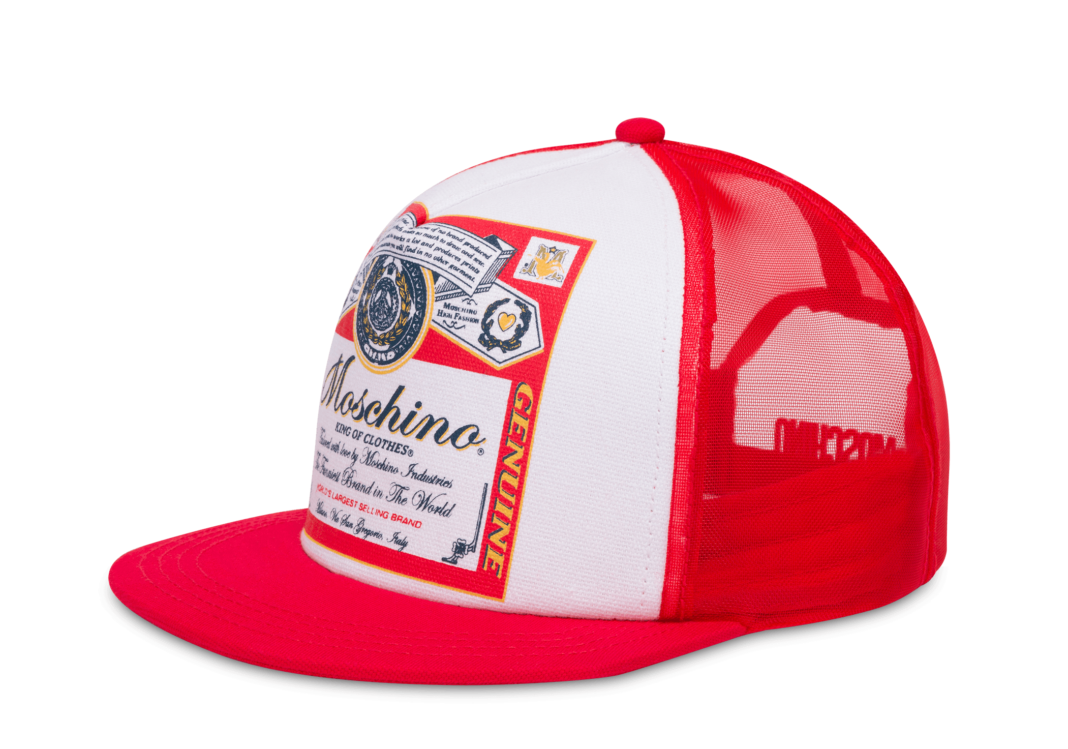MOSCHINO X BUDWEISER棒球帽,NT$5,300。(藍鐘提供)
