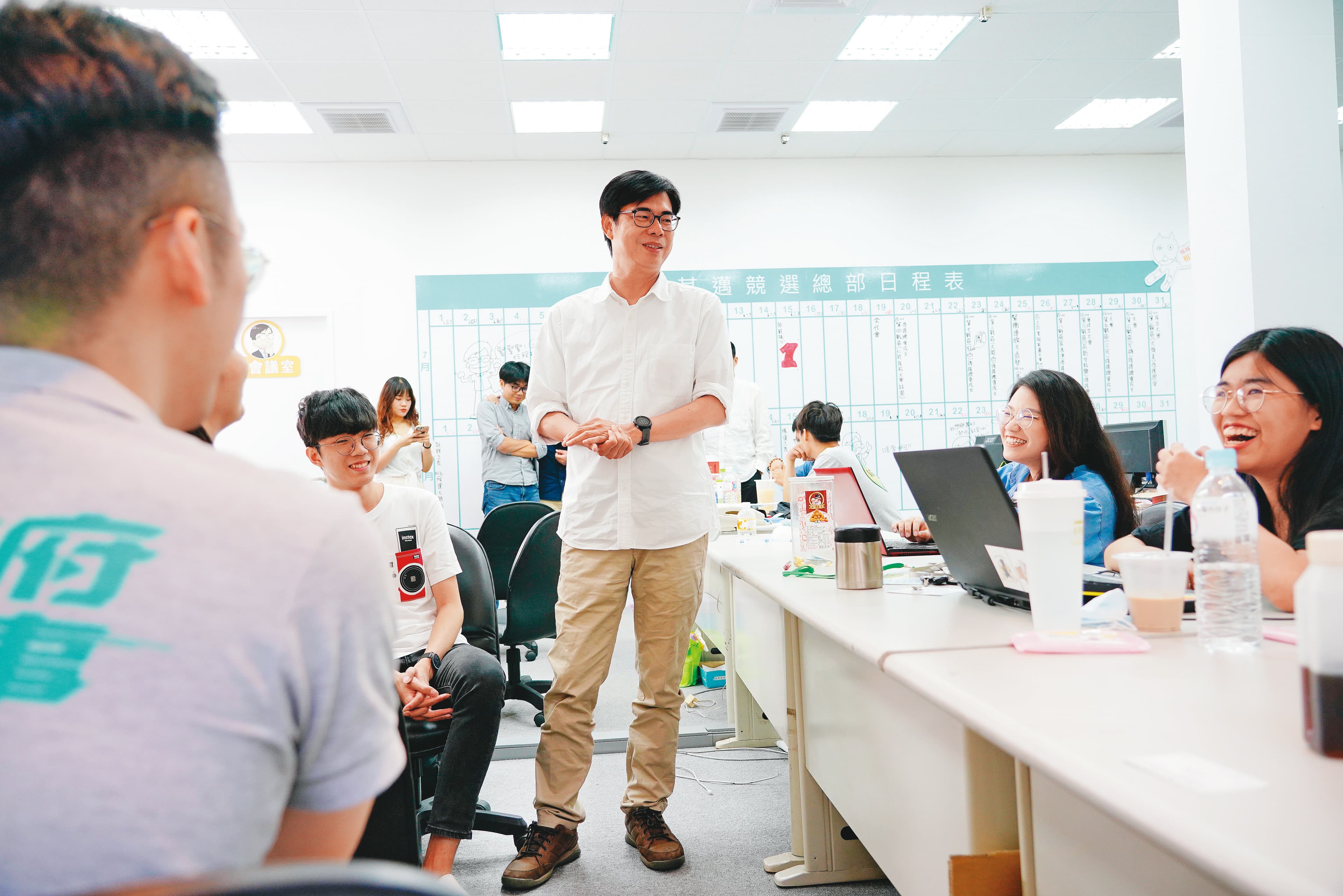 陳其邁的競選團隊以20多歲的年輕人為主,未來他的市府團隊也會大量起用年輕人。