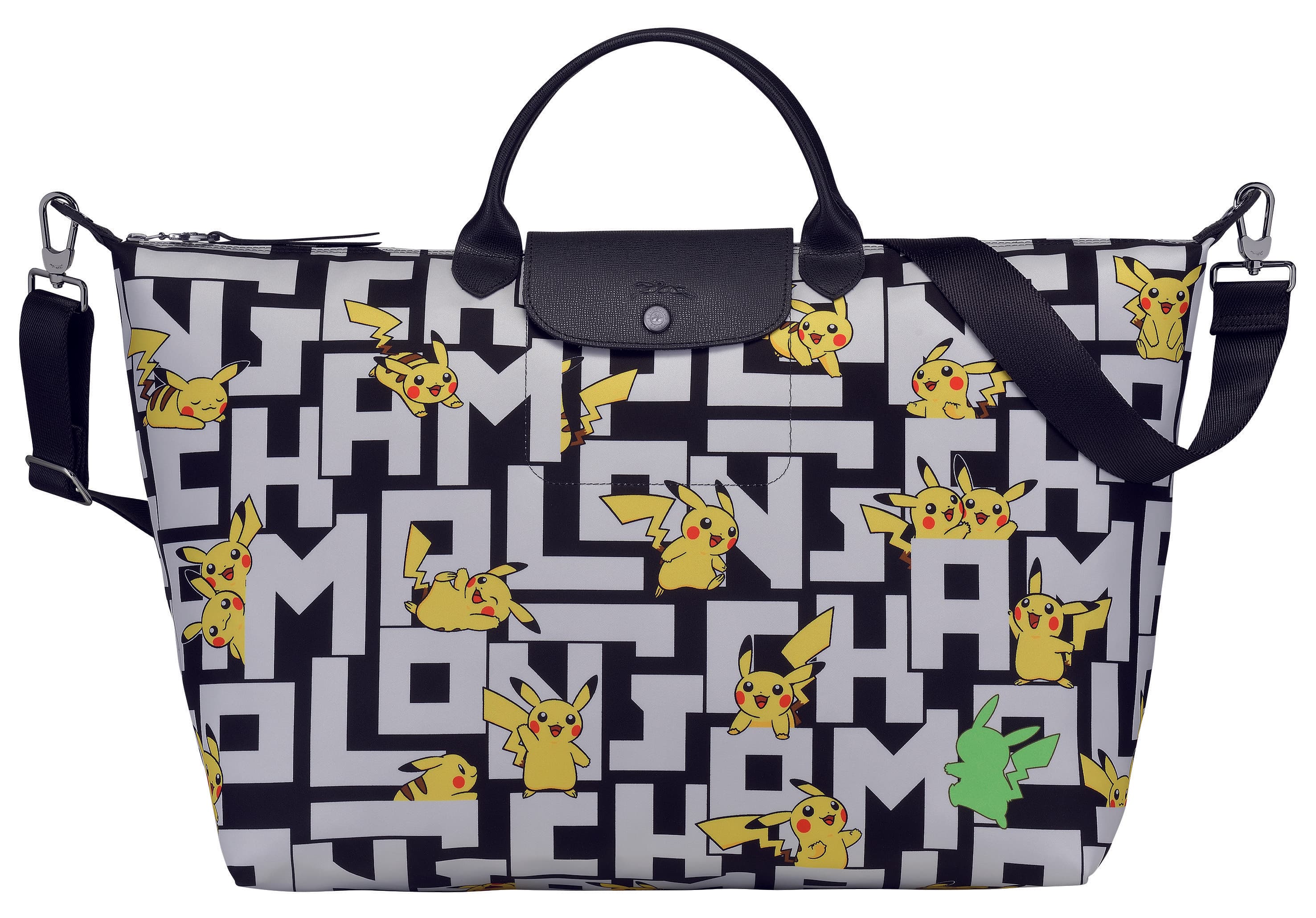 LONGCHAMP x Pokémon聯名系列Le Pliage尼龍旅行袋。NT$12,000(LONGCHAMP提供)