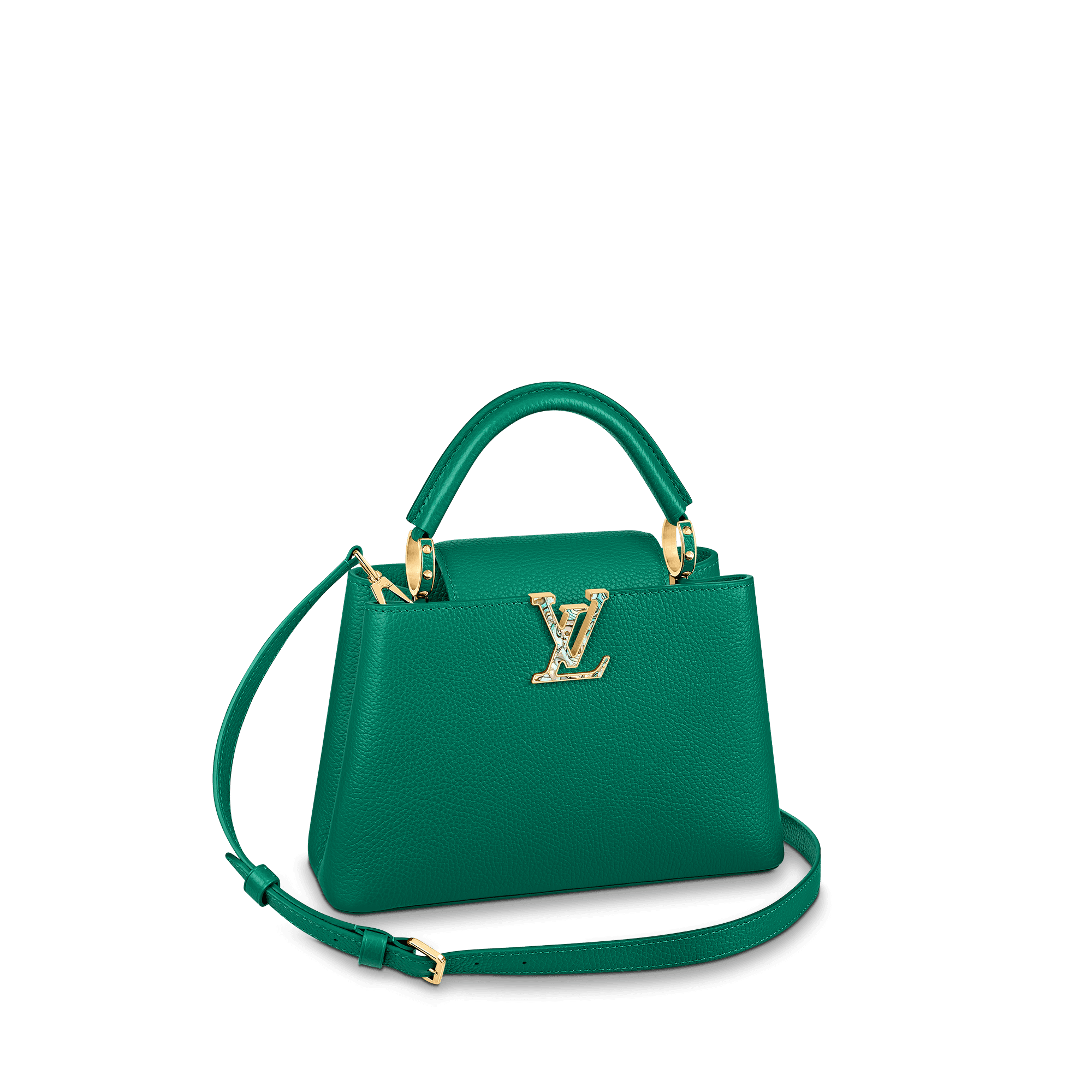 鮑魚彩殼裝飾BB尺寸Capucines手袋 價格店洽 LOUIS VUITTON。(LOUIS VUITTON提供)