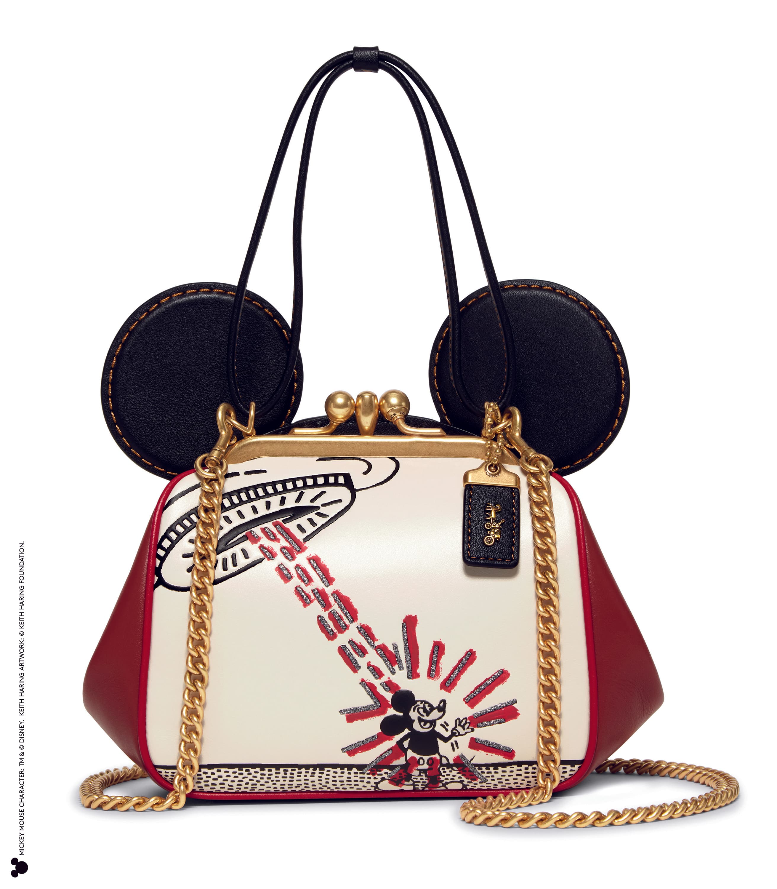 有著俏皮Mickey耳朵的手袋。NT$23,800。(COACH提供)