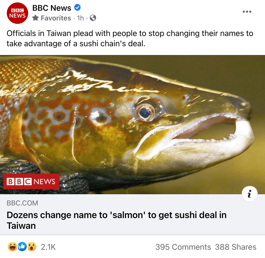 BBC將新聞專發到官方臉書,網友看傻眼。(翻攝BBC臉書)