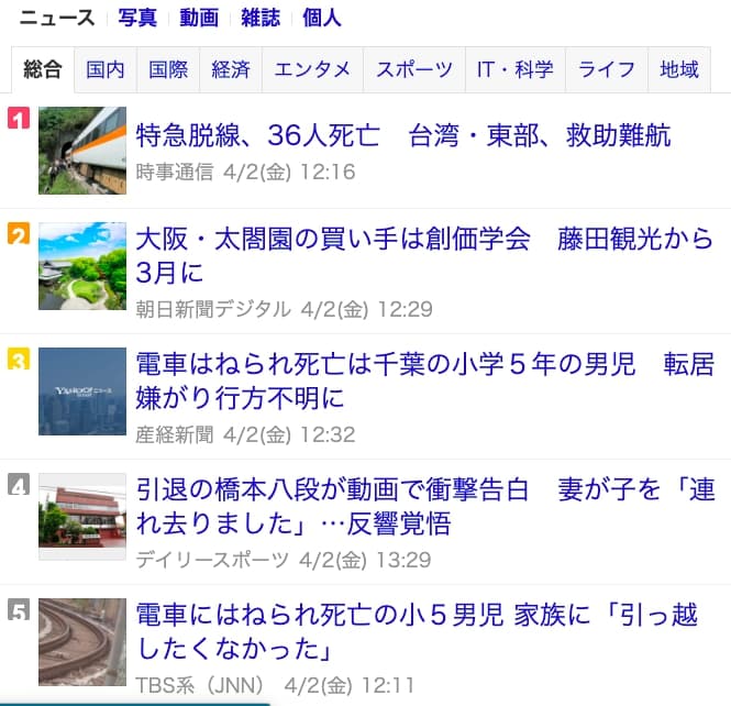 日本方面,相關報導登上YAHOO新聞綜合榜第一,顯示國外民眾對此事件的關注度。(翻攝自日本YAHOO)