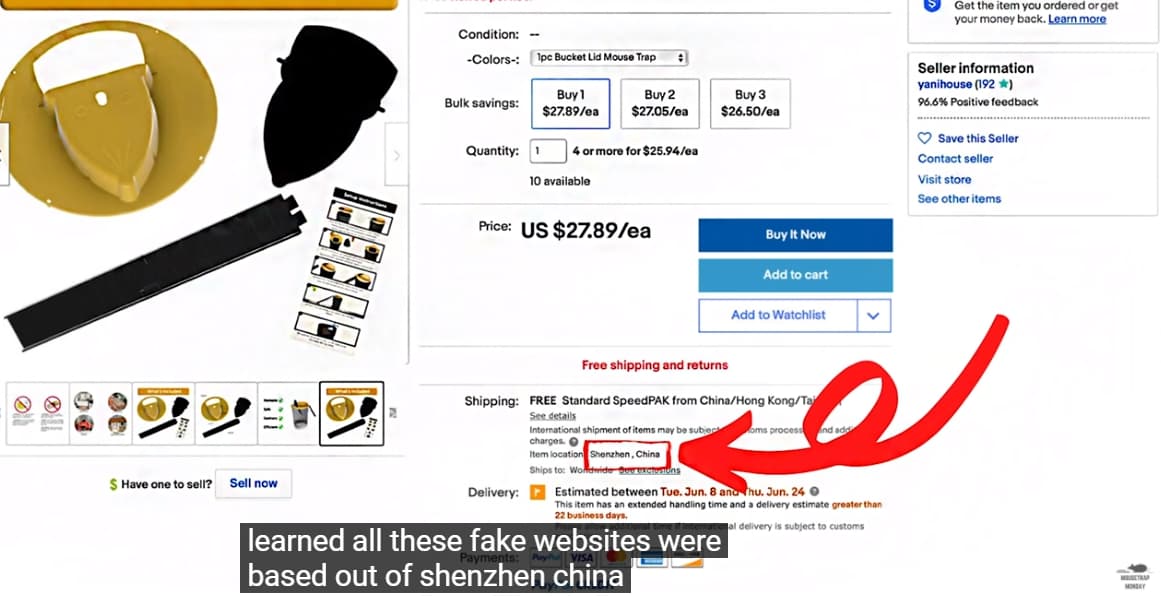 尚恩發現這些仿冒的商品都是來自中國的廠商。(翻攝自Shawn Woods YouTube)