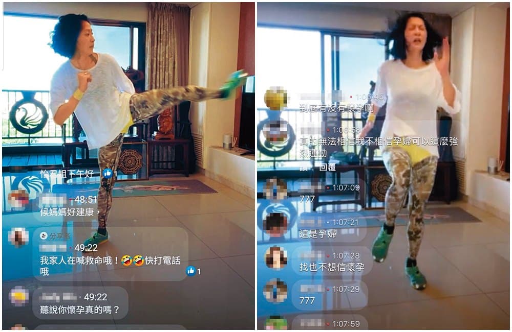 侯怡君之前承認懷孕,肚子理應已超過3個月,不過如今仍一片平坦,還不避諱劇烈運動。