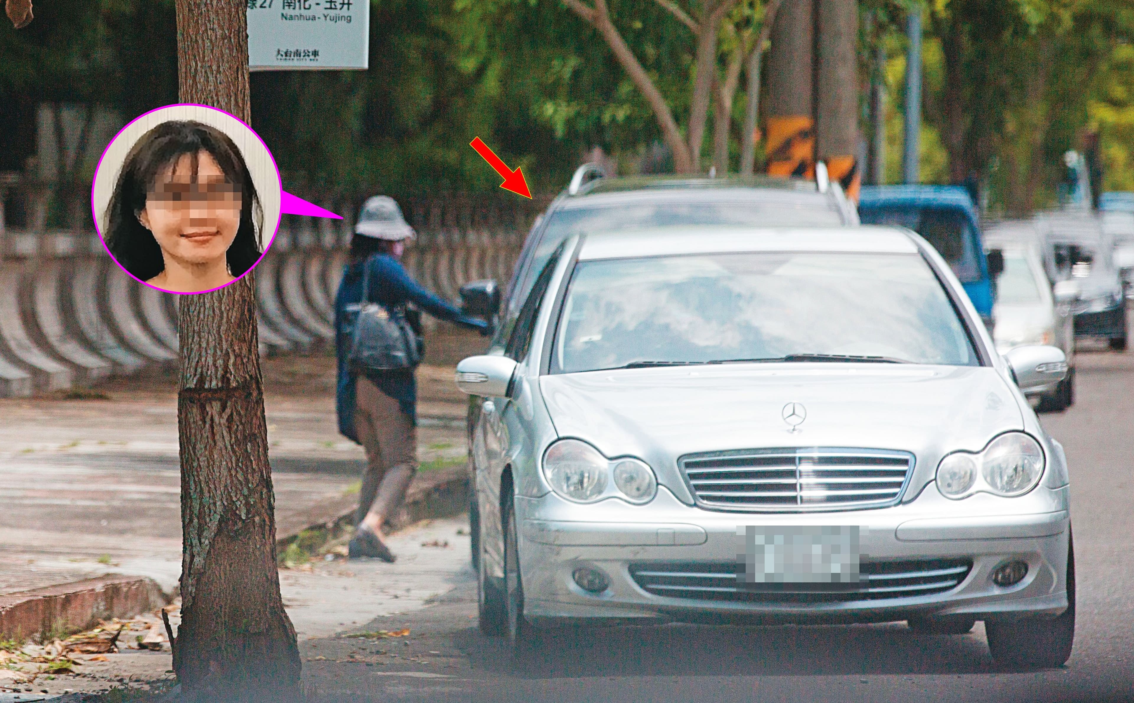 停好車後,H女走出玉井運動公園停車場,搭上黃信融的車。