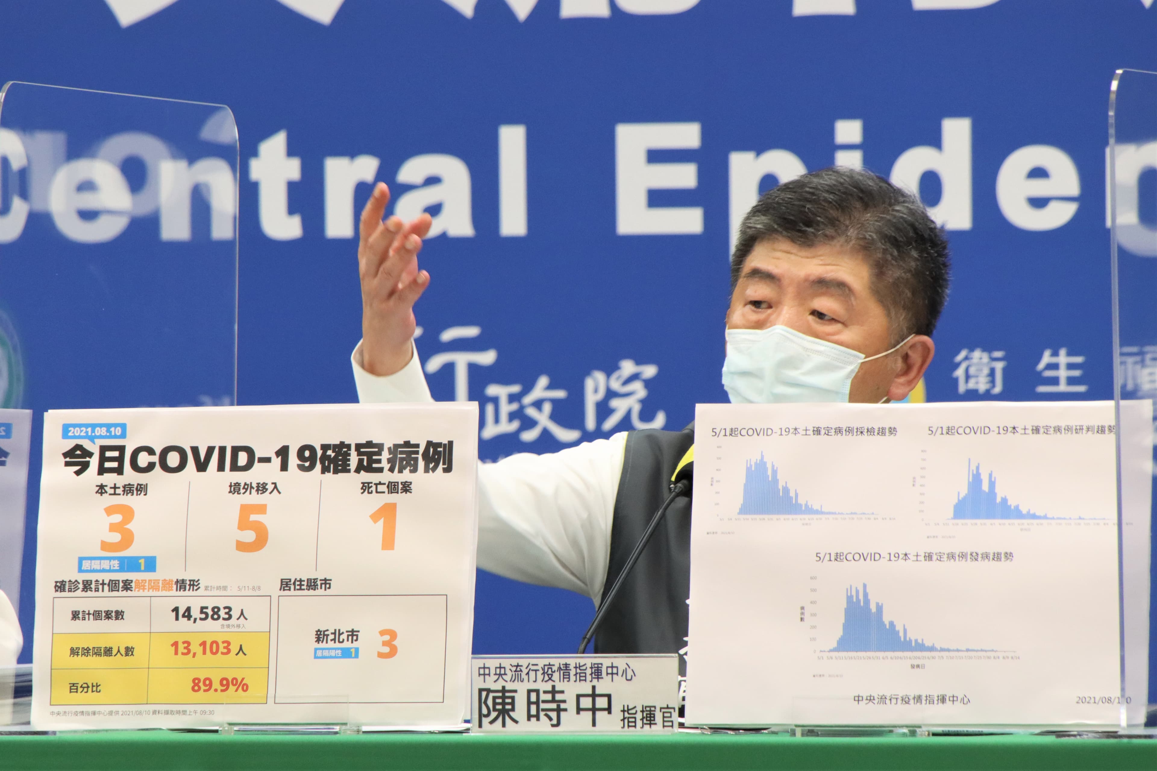陳時中否認,高端疫苗年底交貨500萬劑疫苗是依循合約,並非「提前交貨」。(指揮中心提供)