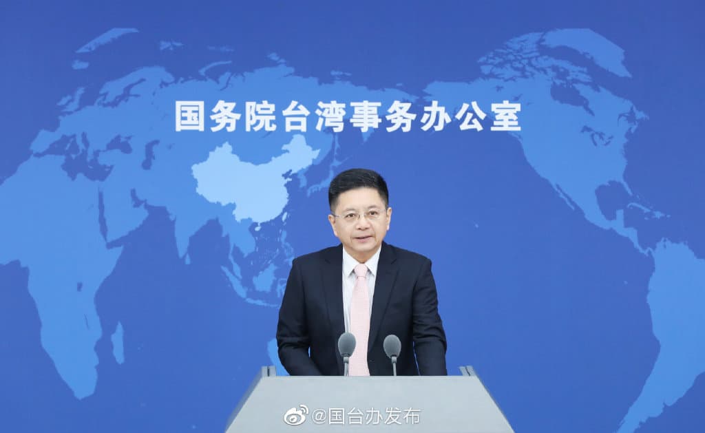 馬曉光針對王力宏事件回應稱,「 我們鼓勵支持演藝人員自覺弘揚行風藝德」。(翻攝自國台辦發布微博)