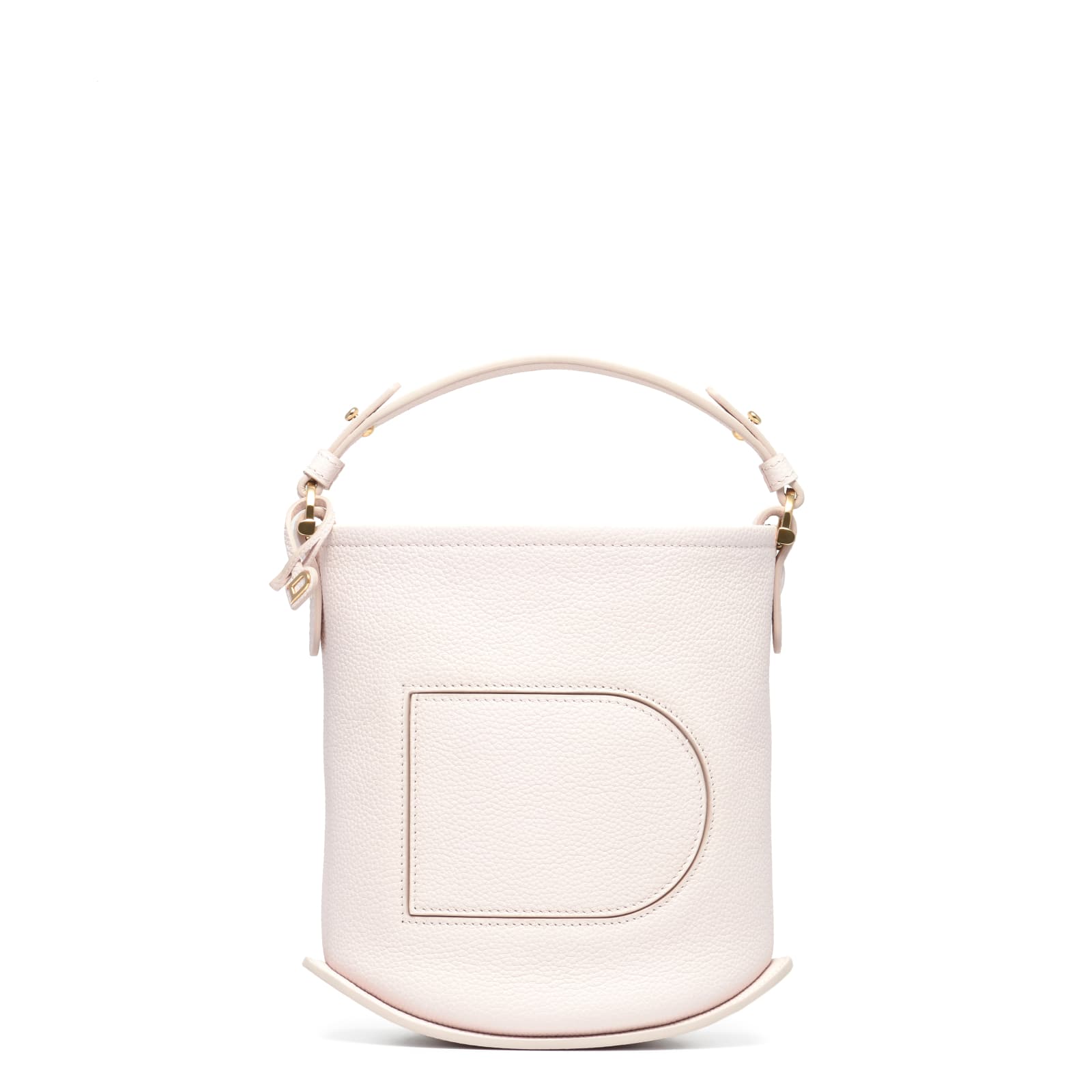 絲緞粉Pin Mini Bucket手提包,NT$71,500。(Delvaux提供)