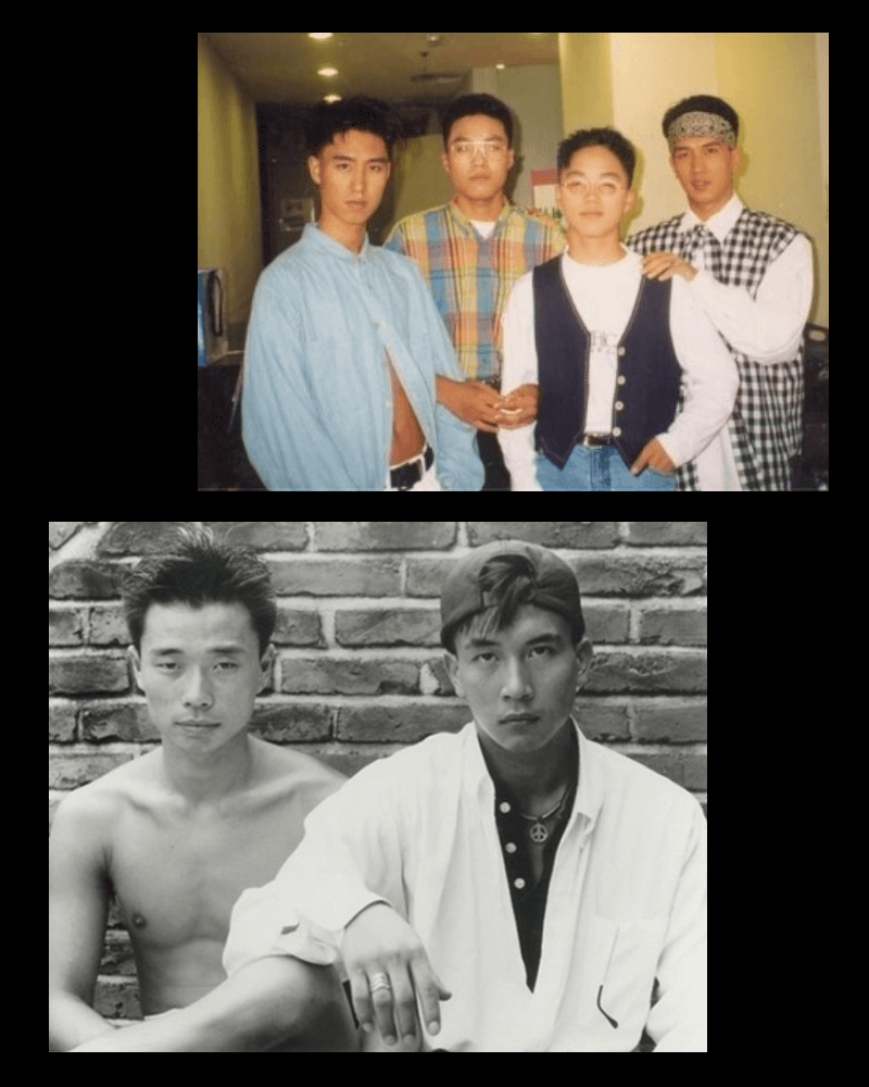 年輕時的具俊曄(上圖右1、下圖右)走花美男路線,你覺得有像言承旭嗎?(翻攝自PTT論壇)