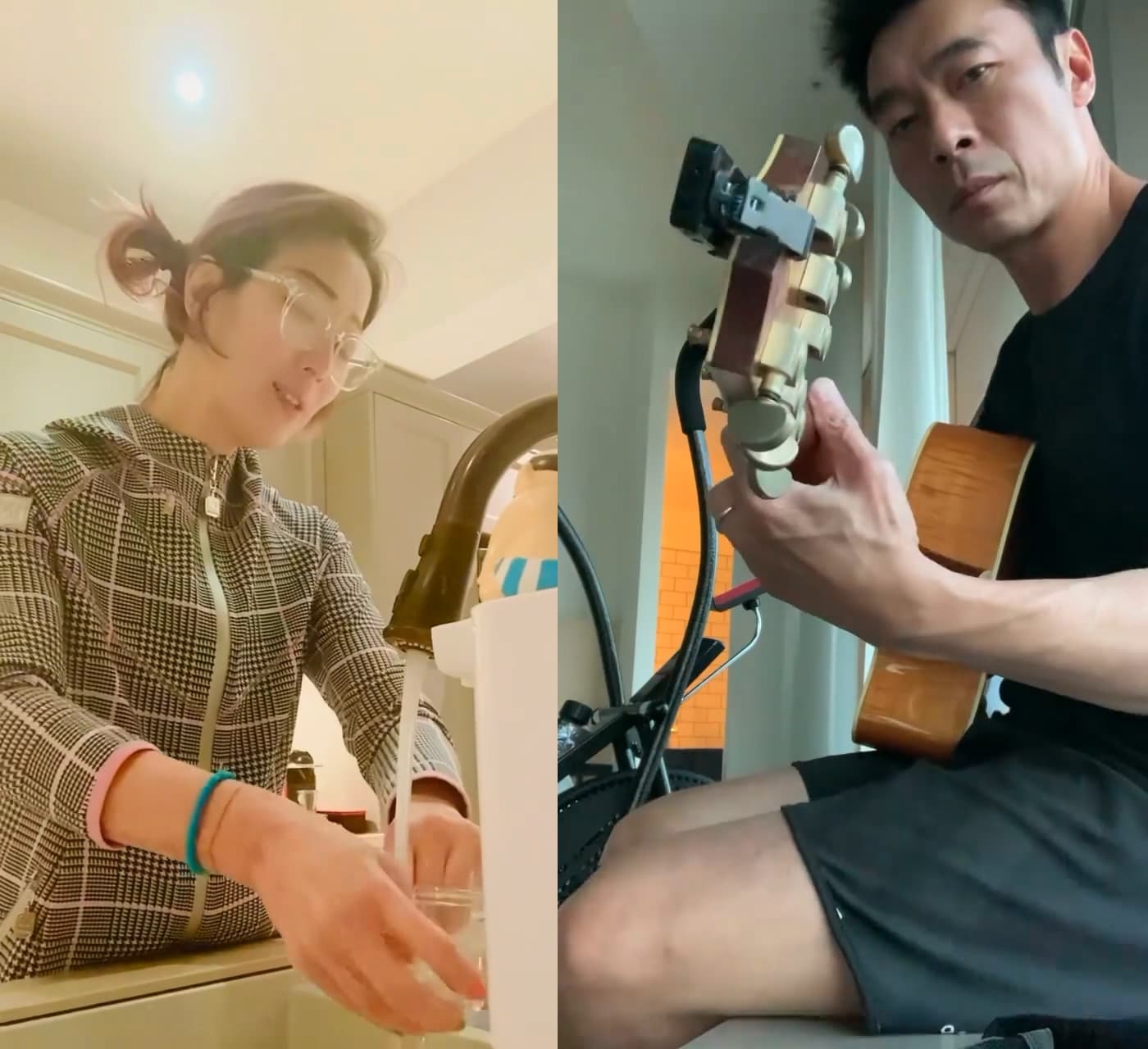 鄭秀文平常居家時並沒有戴著婚戒,反觀許志安只要人上鏡頭,婚戒一定戴在手上。(翻攝自鄭秀文、許志安IG)