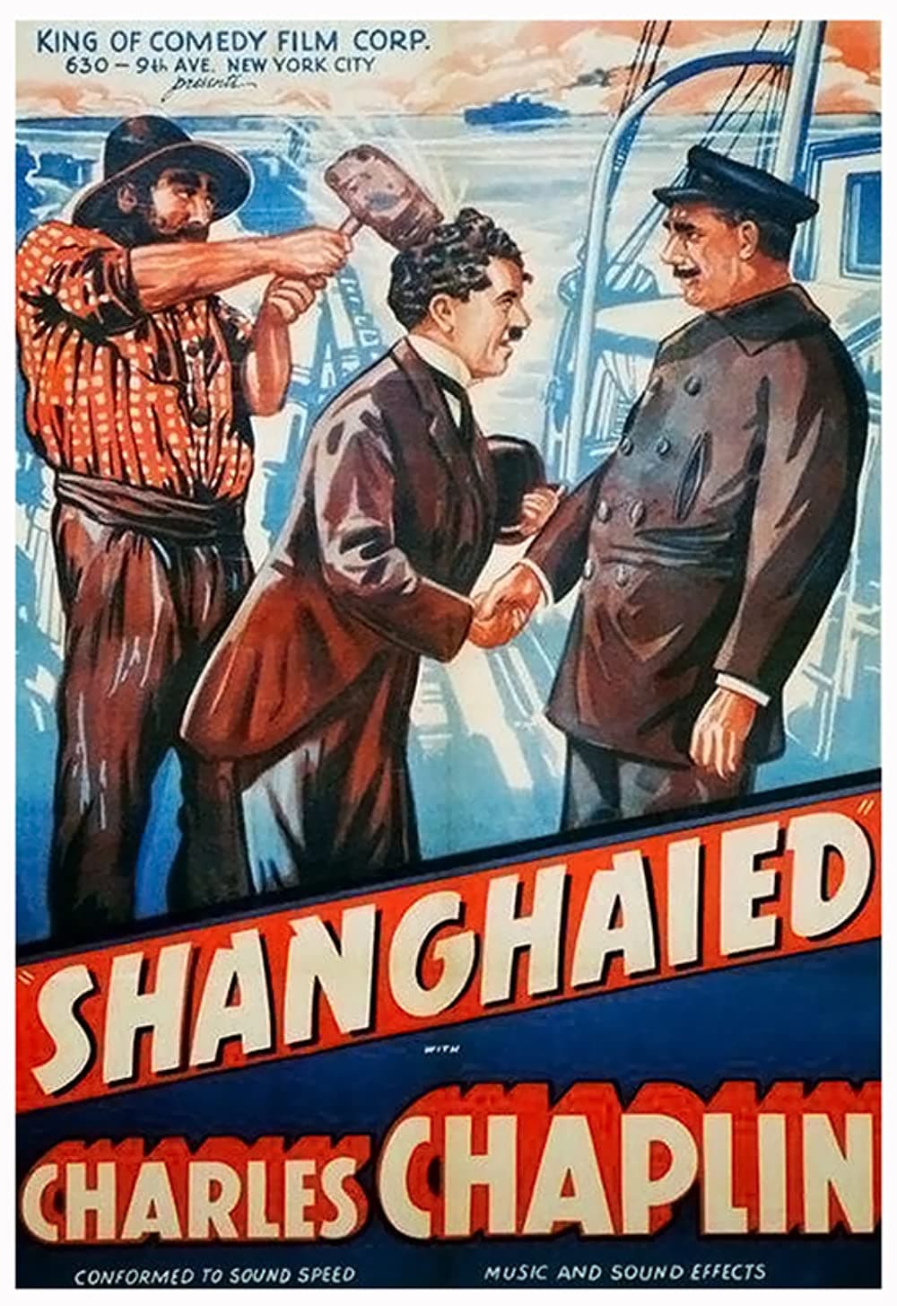 卓別林1915年的《拐騙》原文片名就是「SHANGHAIED」。(翻攝自IMDB)
