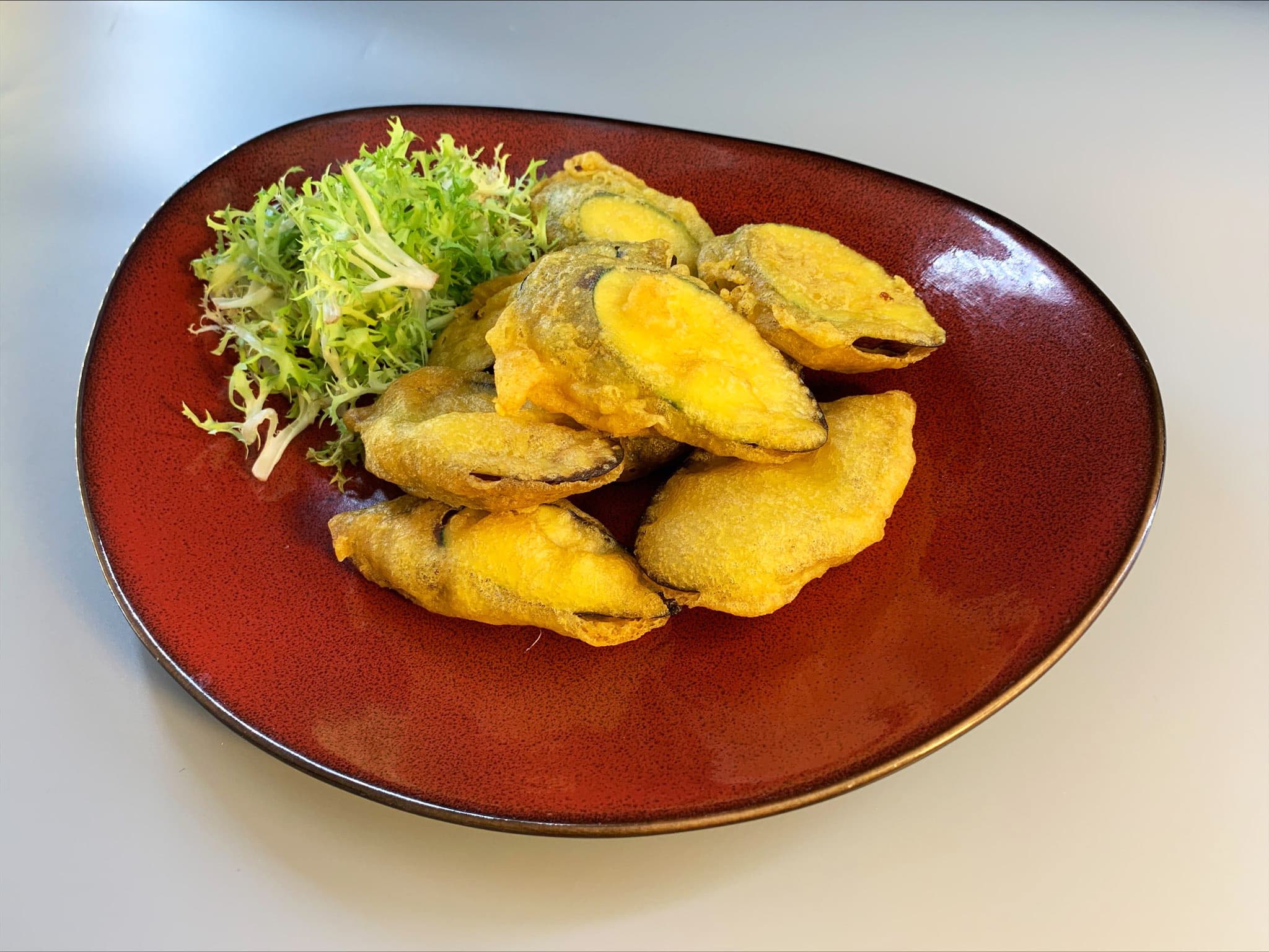 新菜「炸茄餅」。(吳健豪提供)