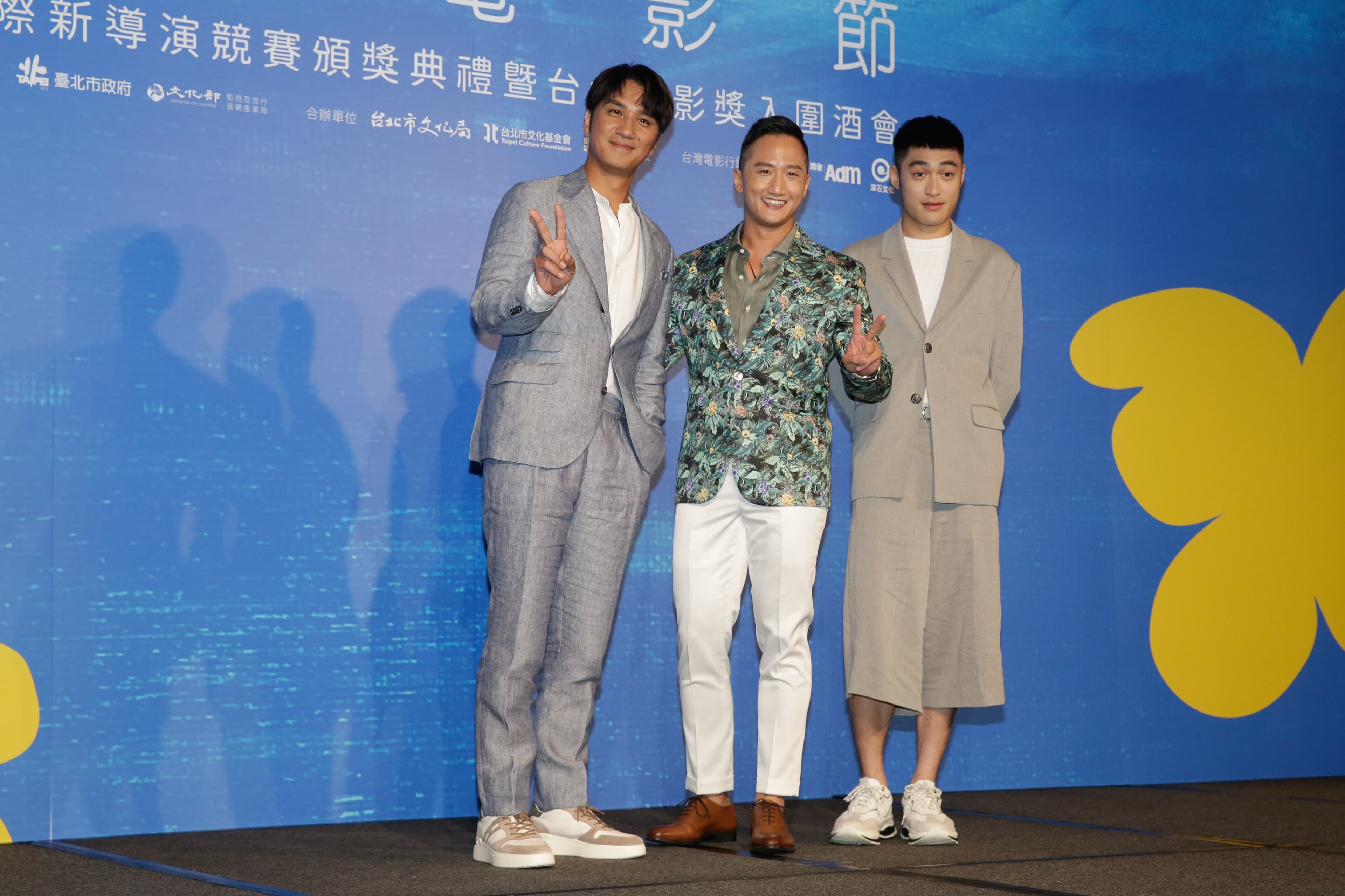 出席台北電影獎入圍酒會的最佳男配角入圍者,馬志翔(左起)、高英軒、潘綱大。