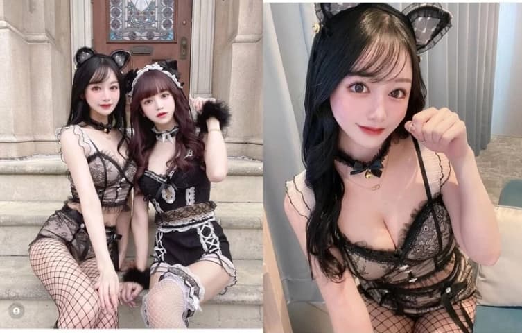 一群女遊客在園區內穿著暴露服裝,拍攝萬聖節系列Cosplay照片,違反環球影城園區內穿著暴露服裝規定。(翻攝自IG)