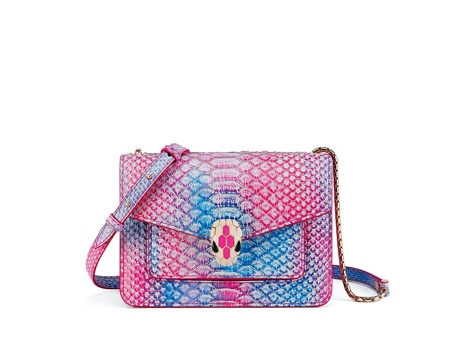 Serpenti Forever Spring Shade春日浪漫蟒蛇皮 NT$165,000。(寶格麗提供)